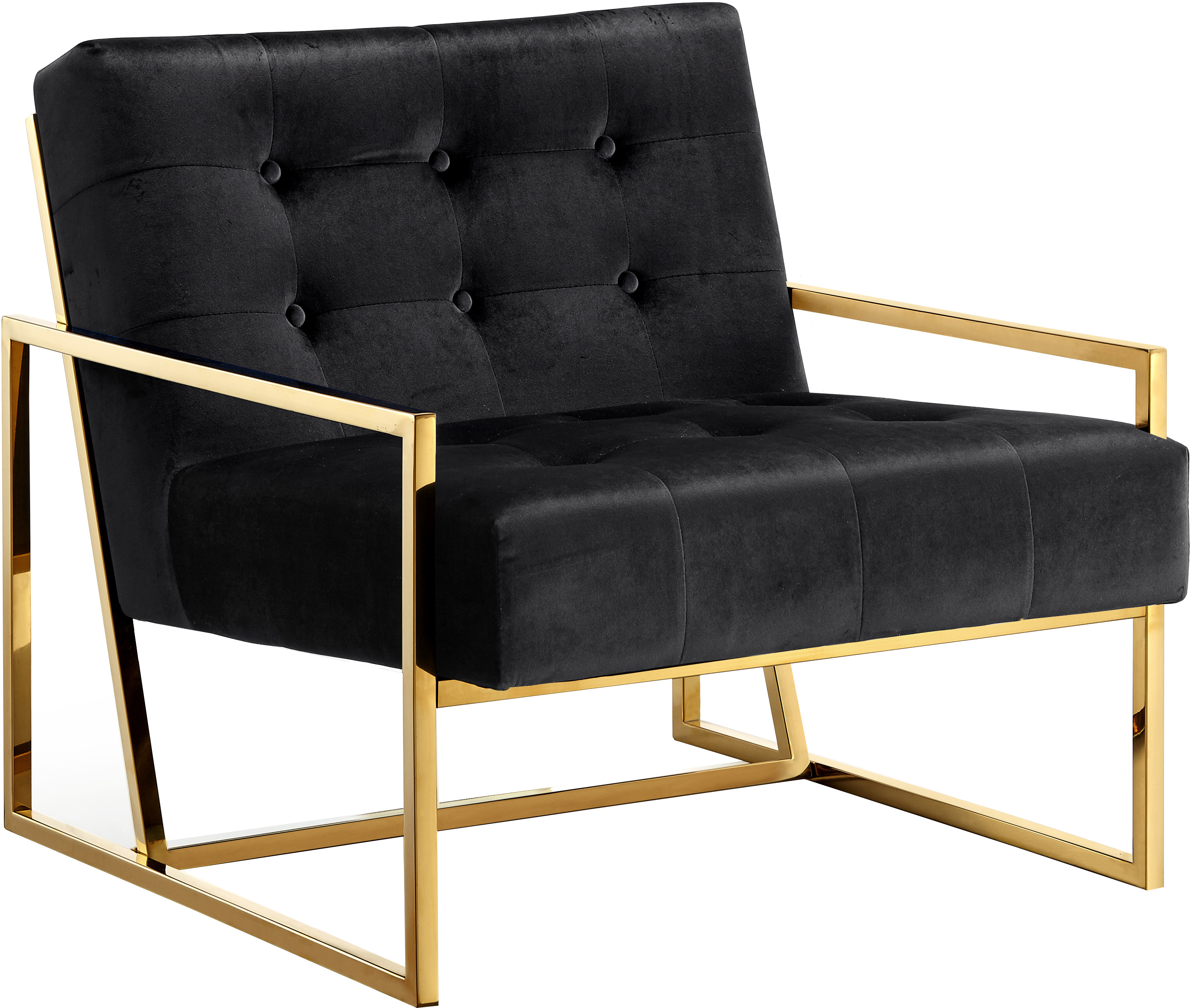 Meridian Furniture Pierre Black Velvet Accent Chair