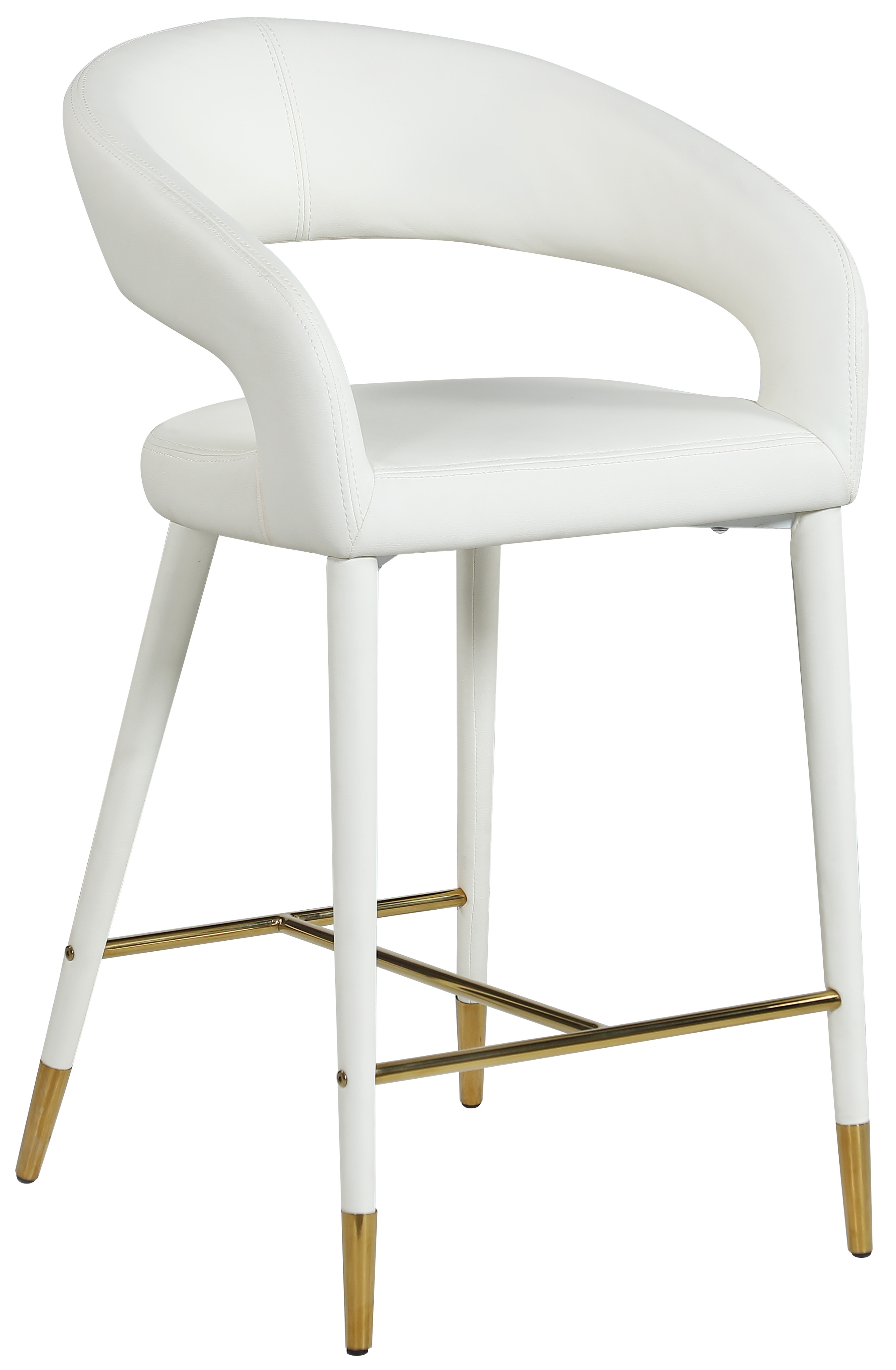 Meridian Furniture Destiny White Vegan Leather Counter Height Stool