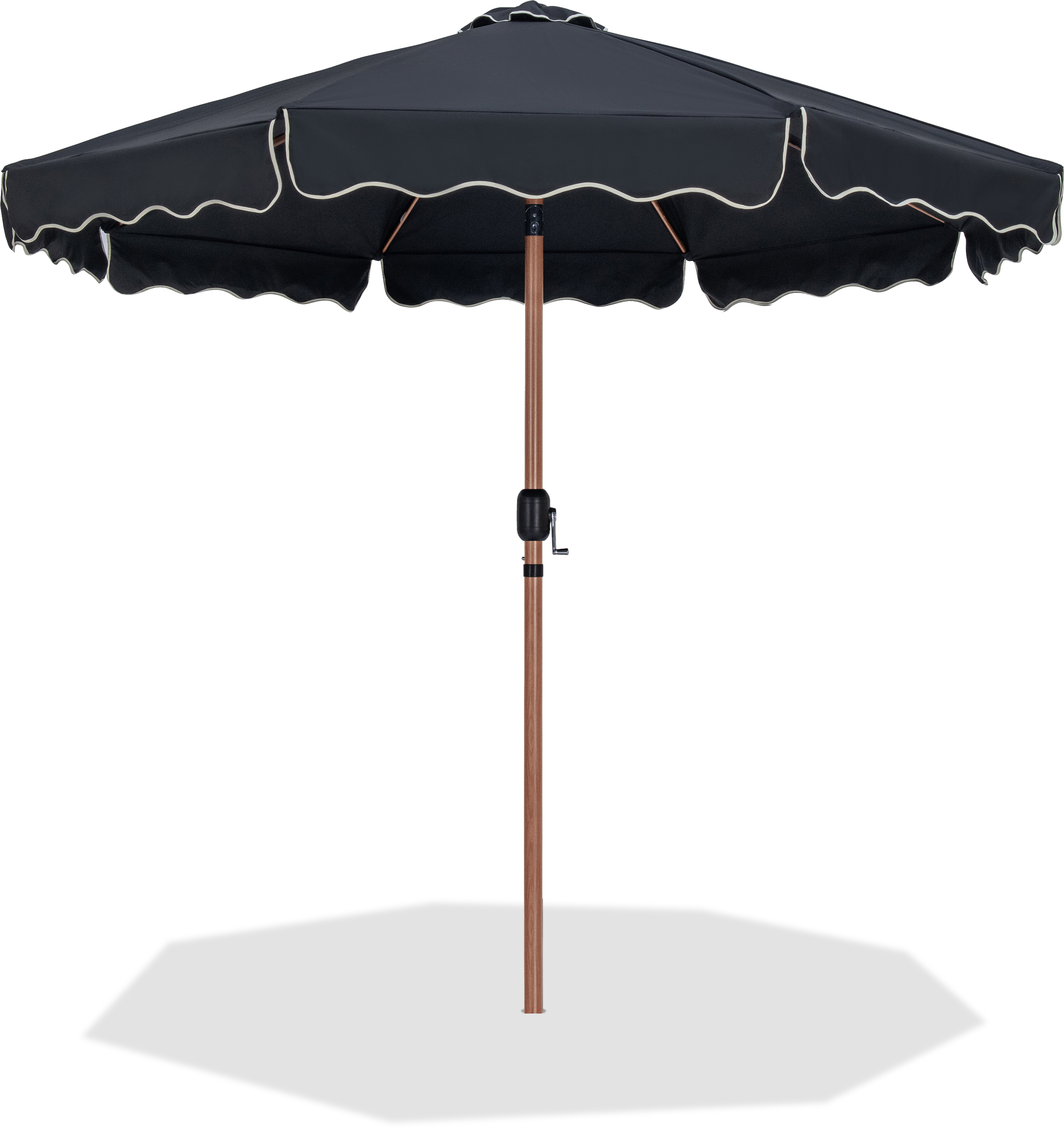 Meridian Furniture Amalfi Black Cream Fabric Umbrellas