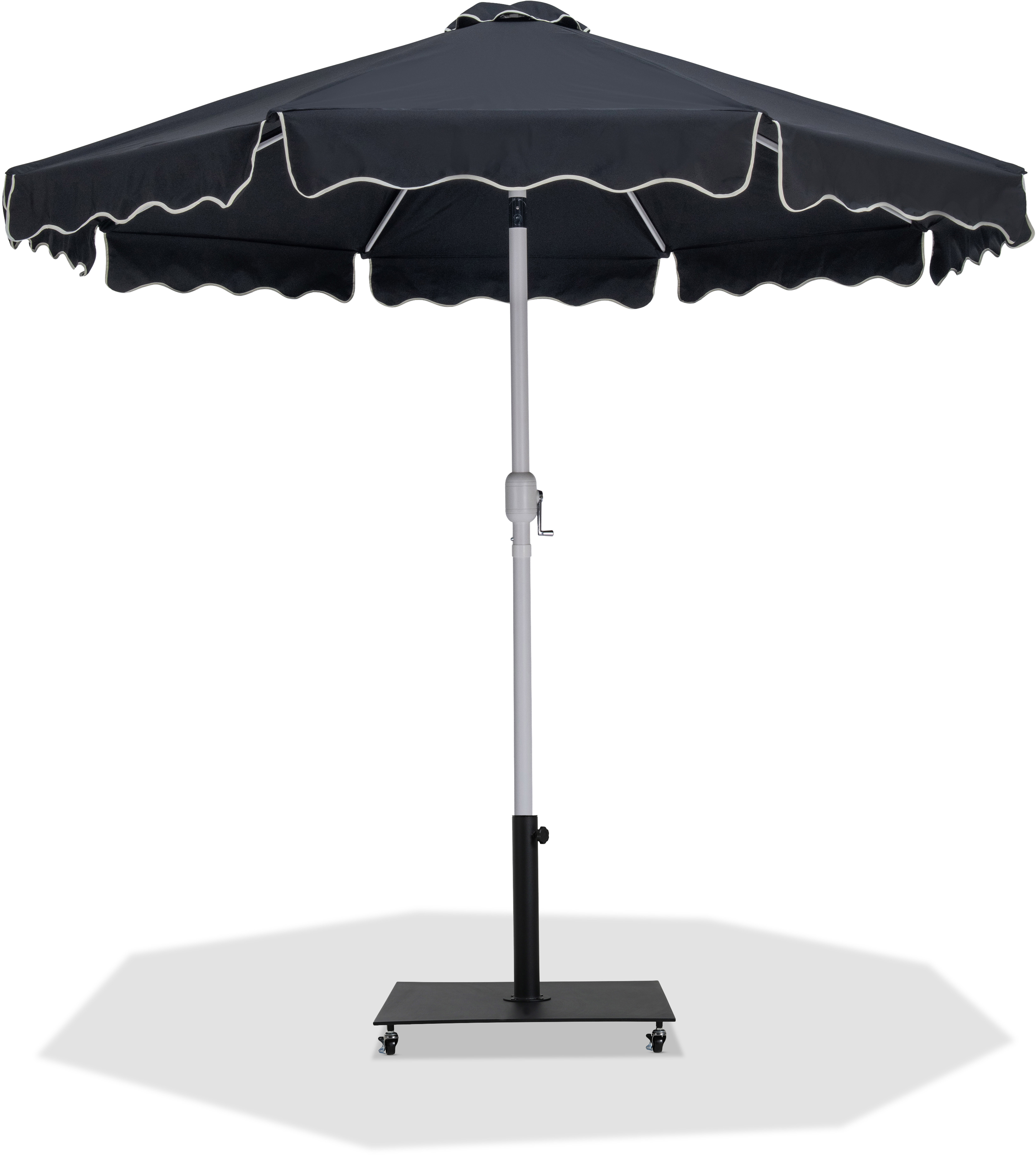 Meridian Furniture Amalfi Black Cream Patio Umbrella with Base Sets