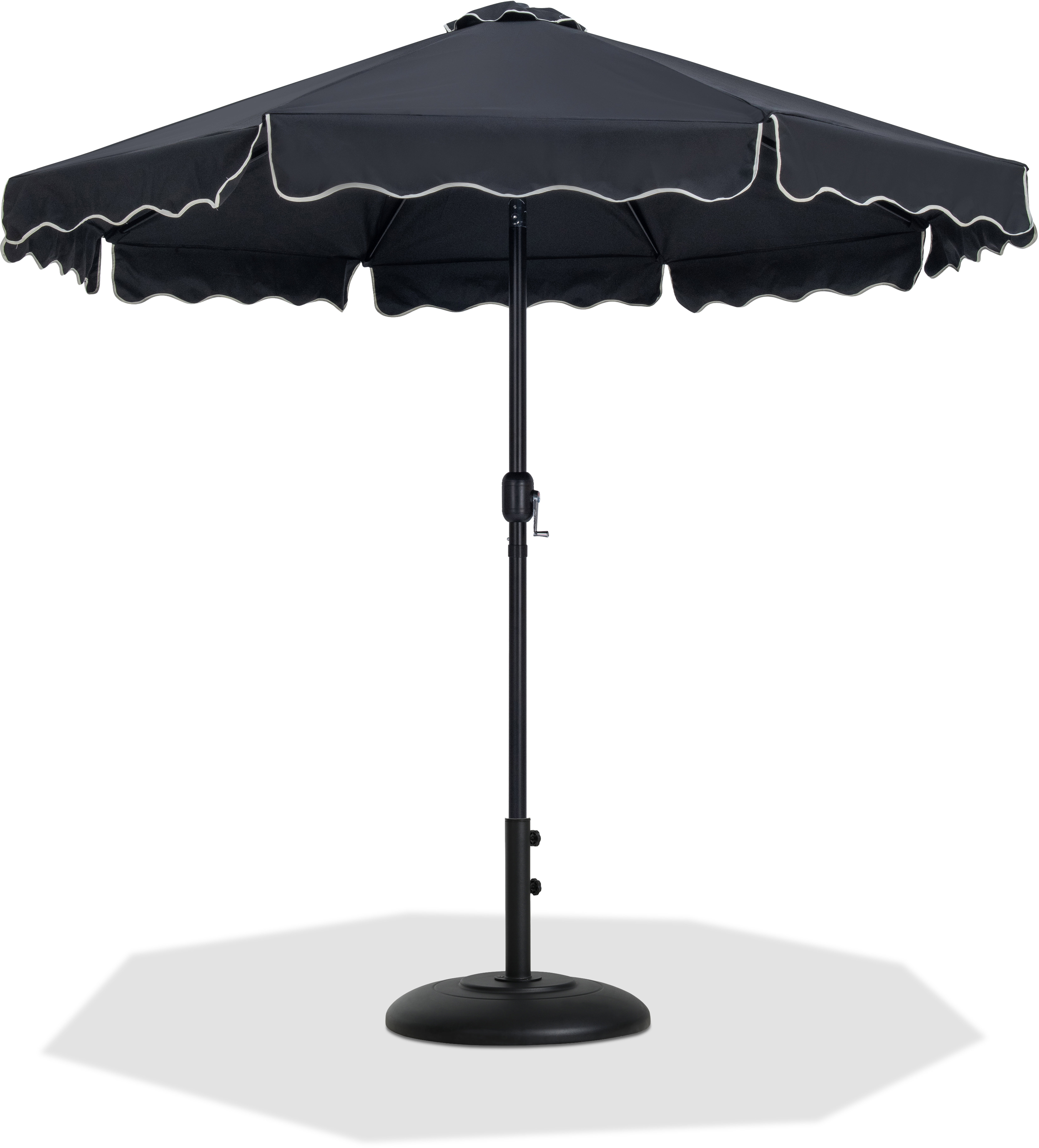 Meridian Furniture Amalfi Black Cream Umbrella with Base Sets