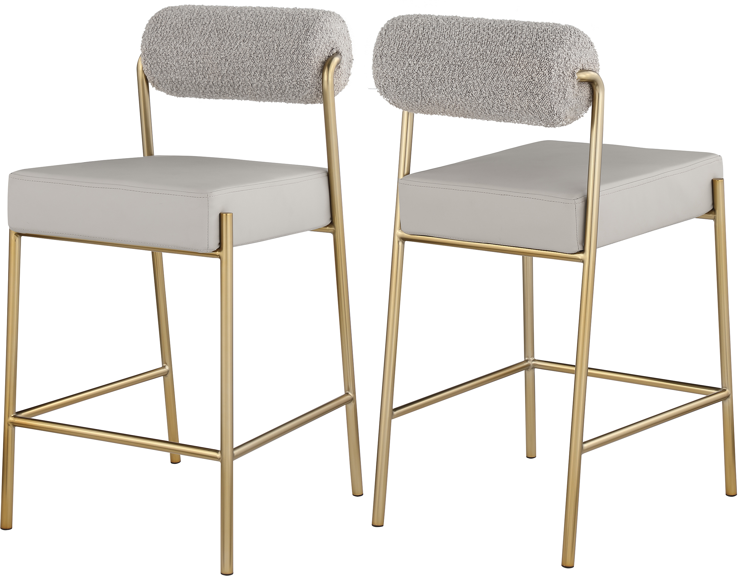 Meridian Furniture Carly Taupe Counter Height Stool