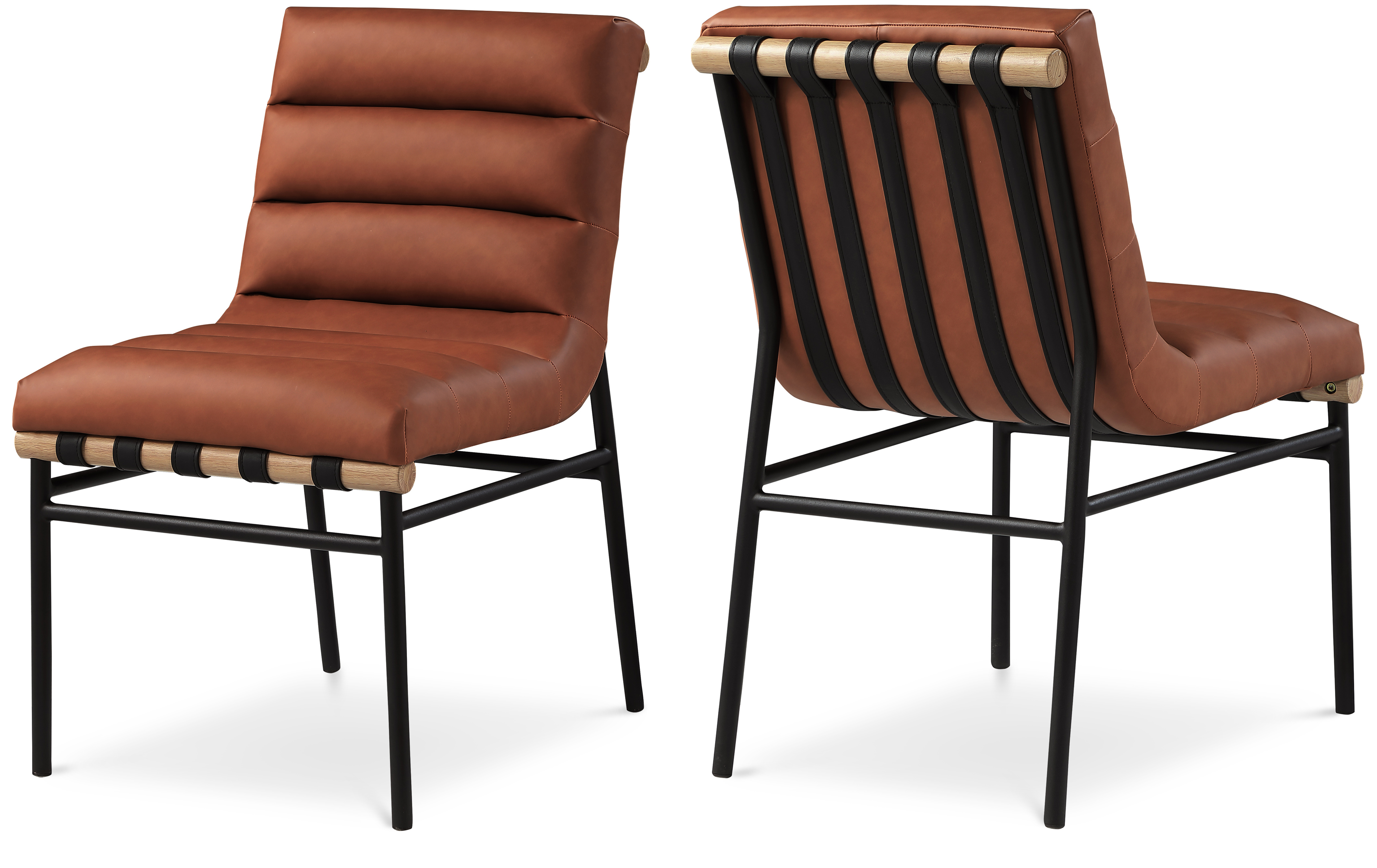 2 Meridian Furniture Burke Cognac Dining Chairs