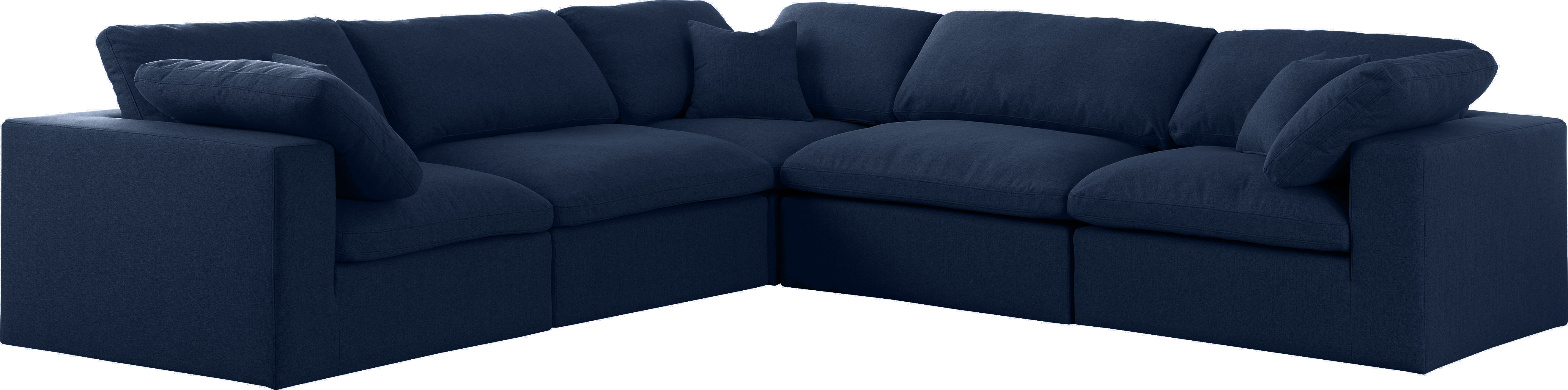 Meridian Furniture Serene Navy Fabric 5pc Modular Sectional