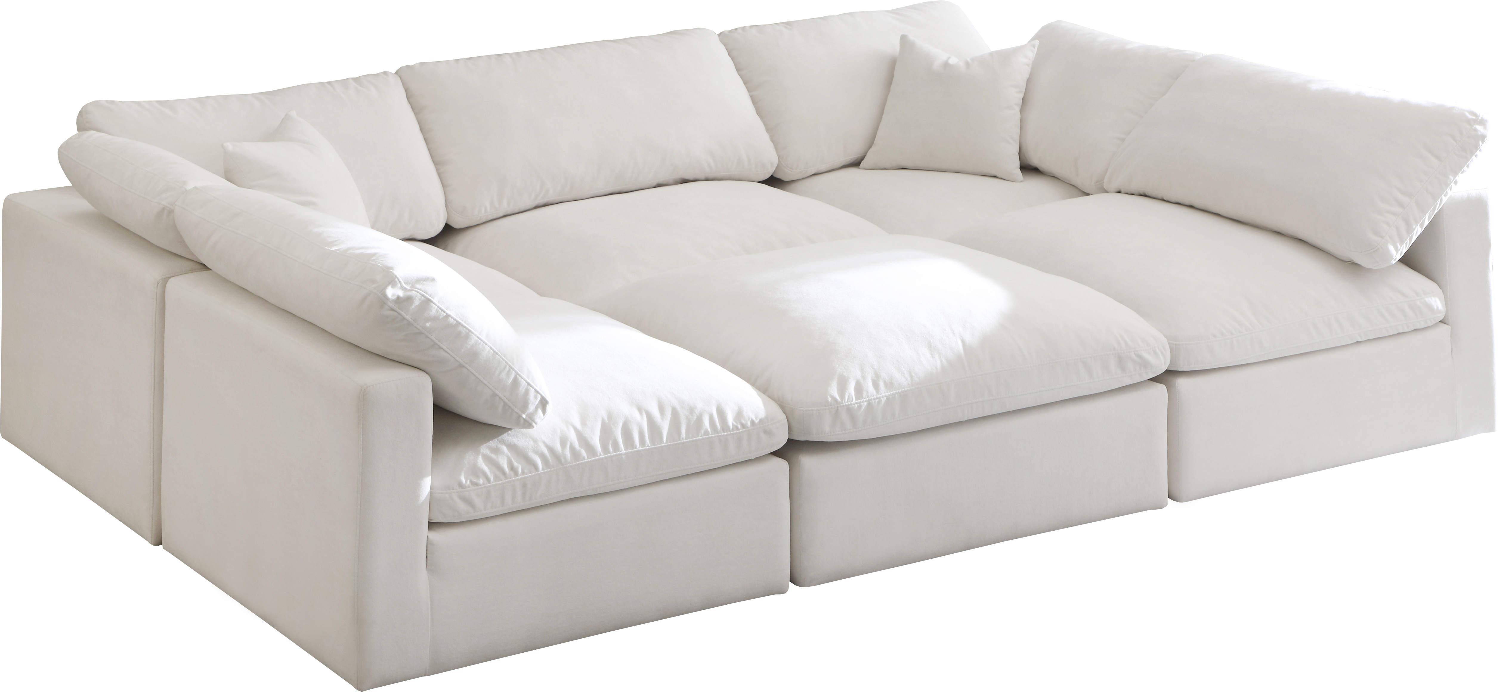 Meridian Furniture Plush Cream Modular 6pc Sectional