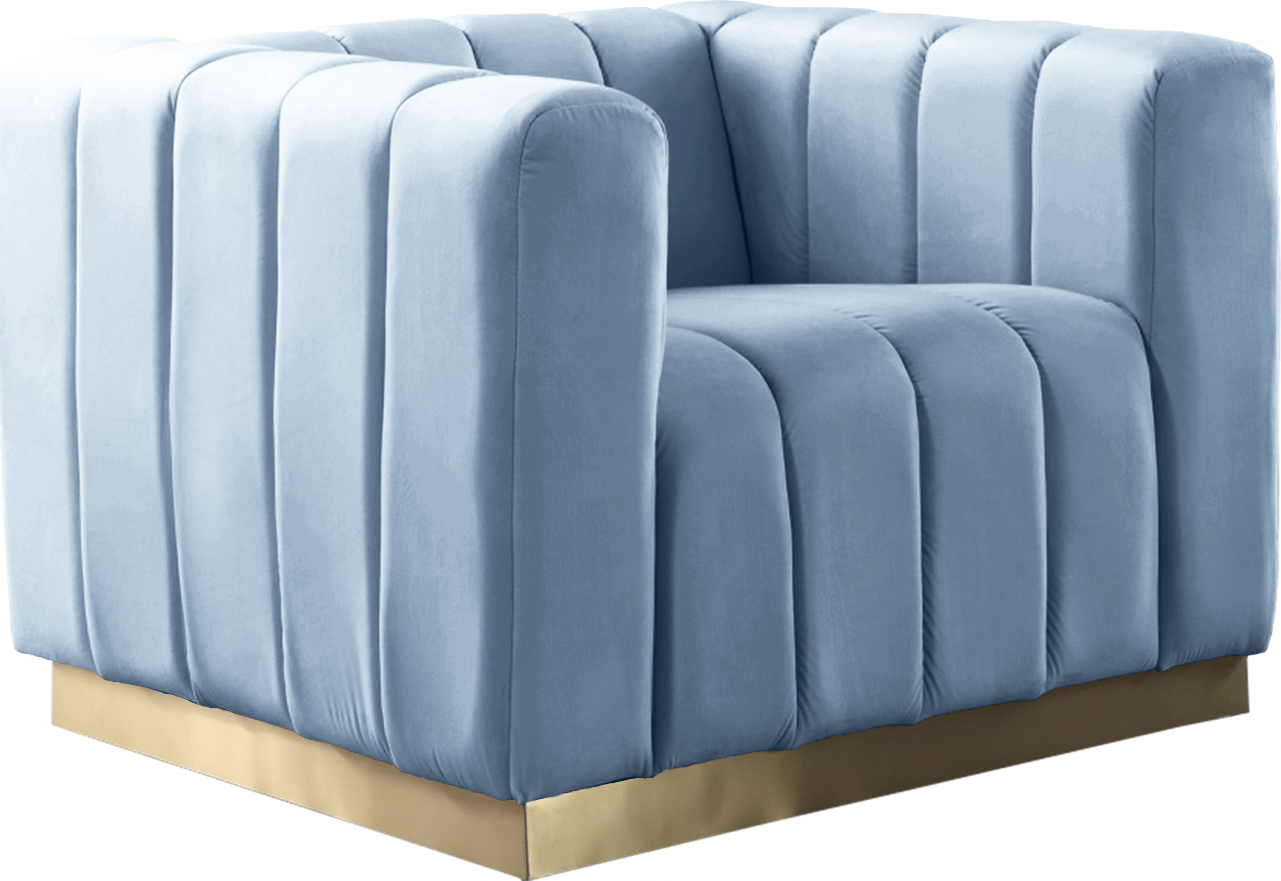Meridian Furniture Marlon Sky Blue Velvet Chair
