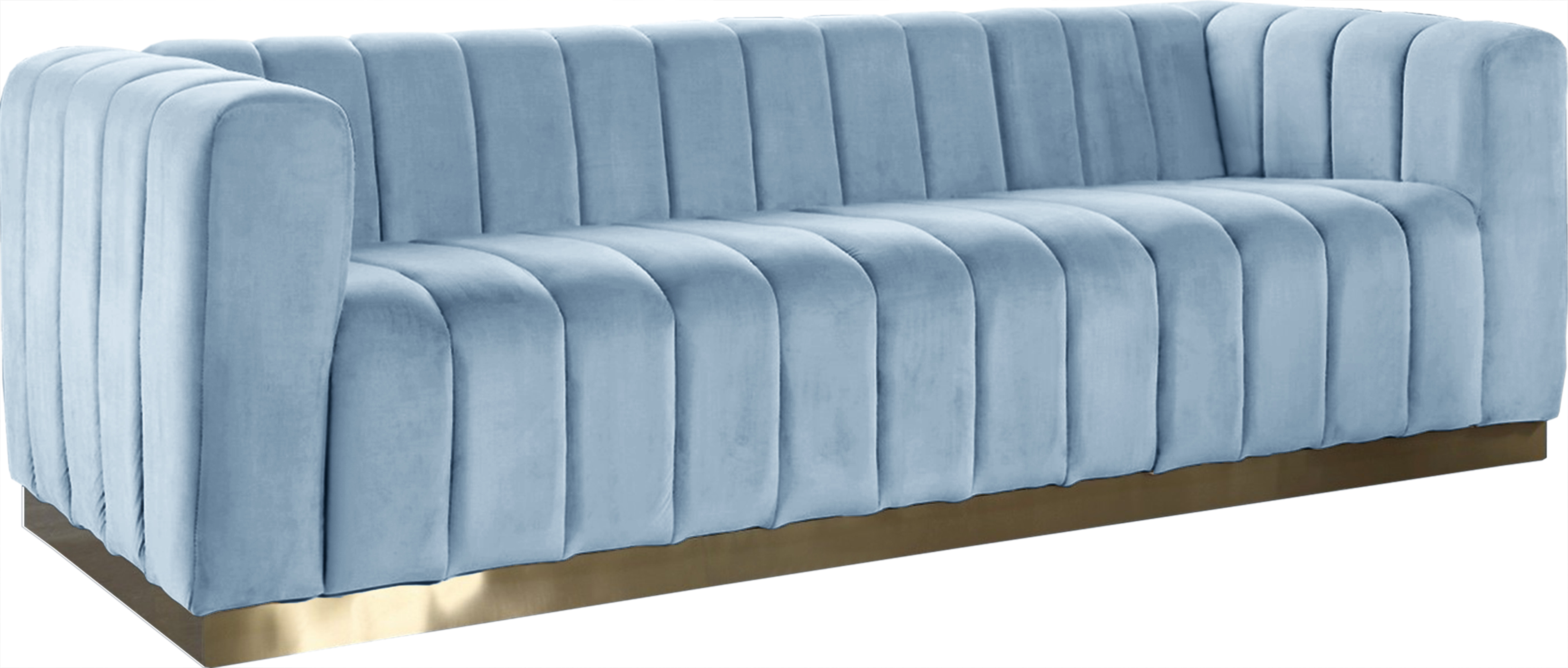 Meridian Furniture Marlon Sky Blue Velvet Sofa