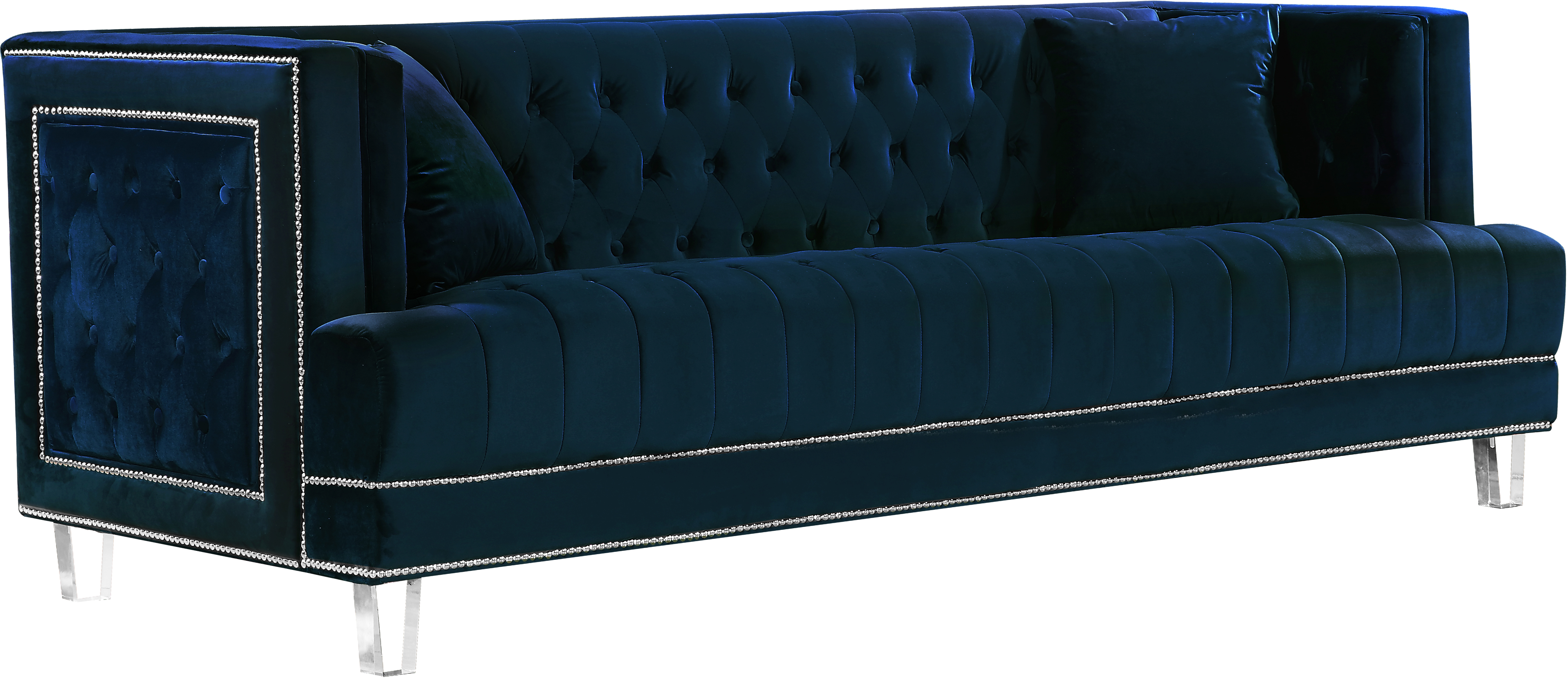 Waterfall Navy Velvet Sofa
