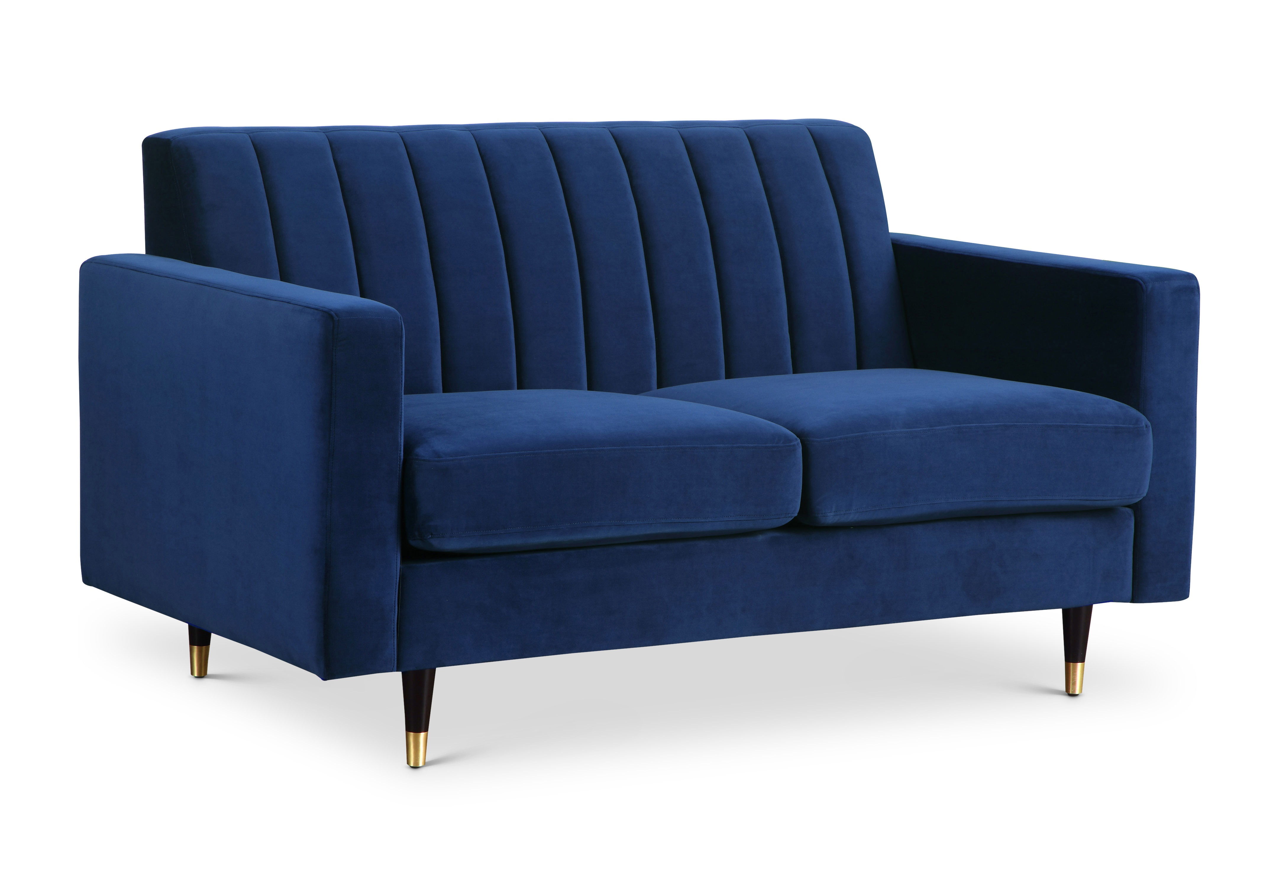Lola Navy Velvet Loveseat