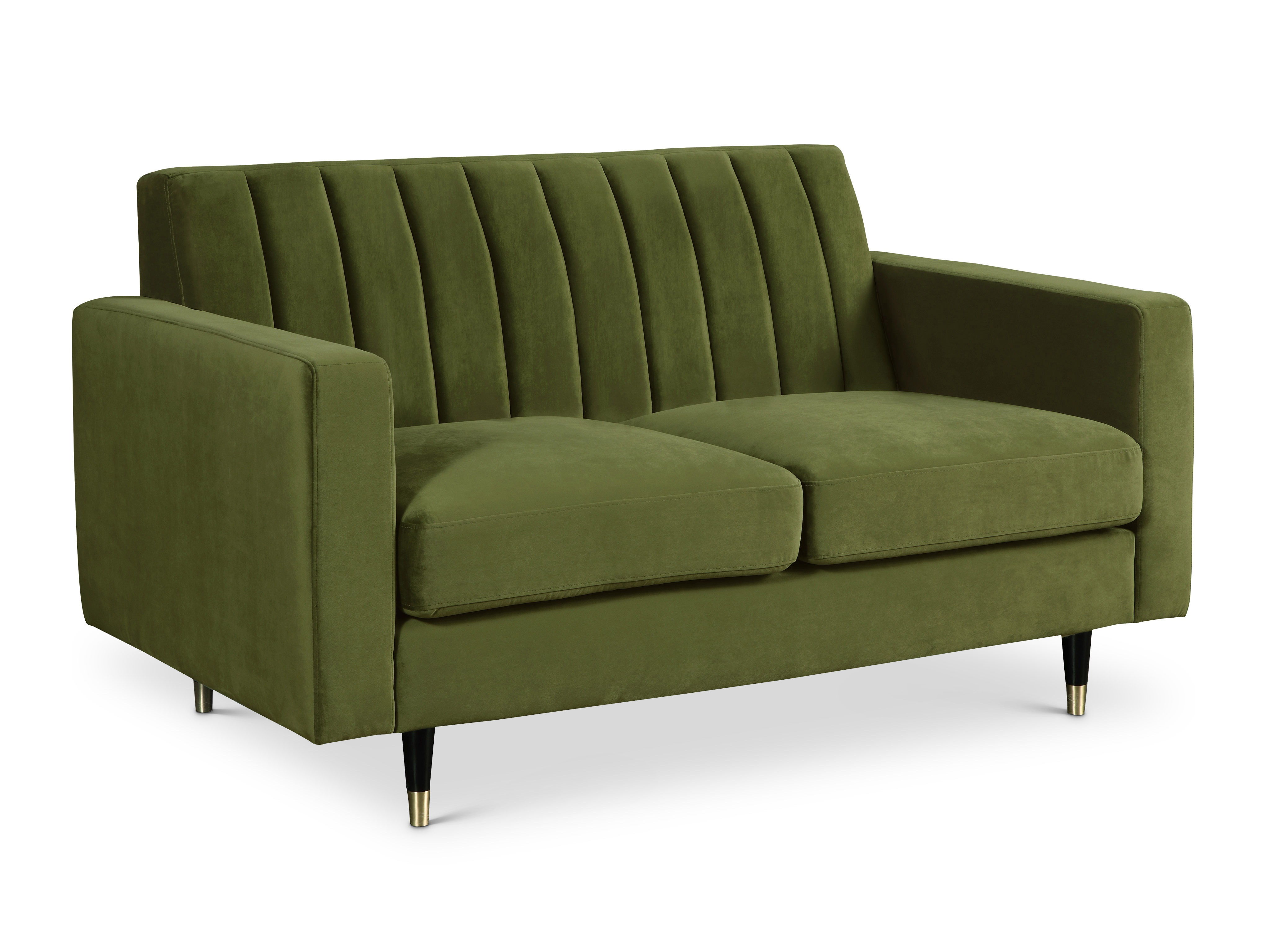 Lola Olive Velvet Loveseat