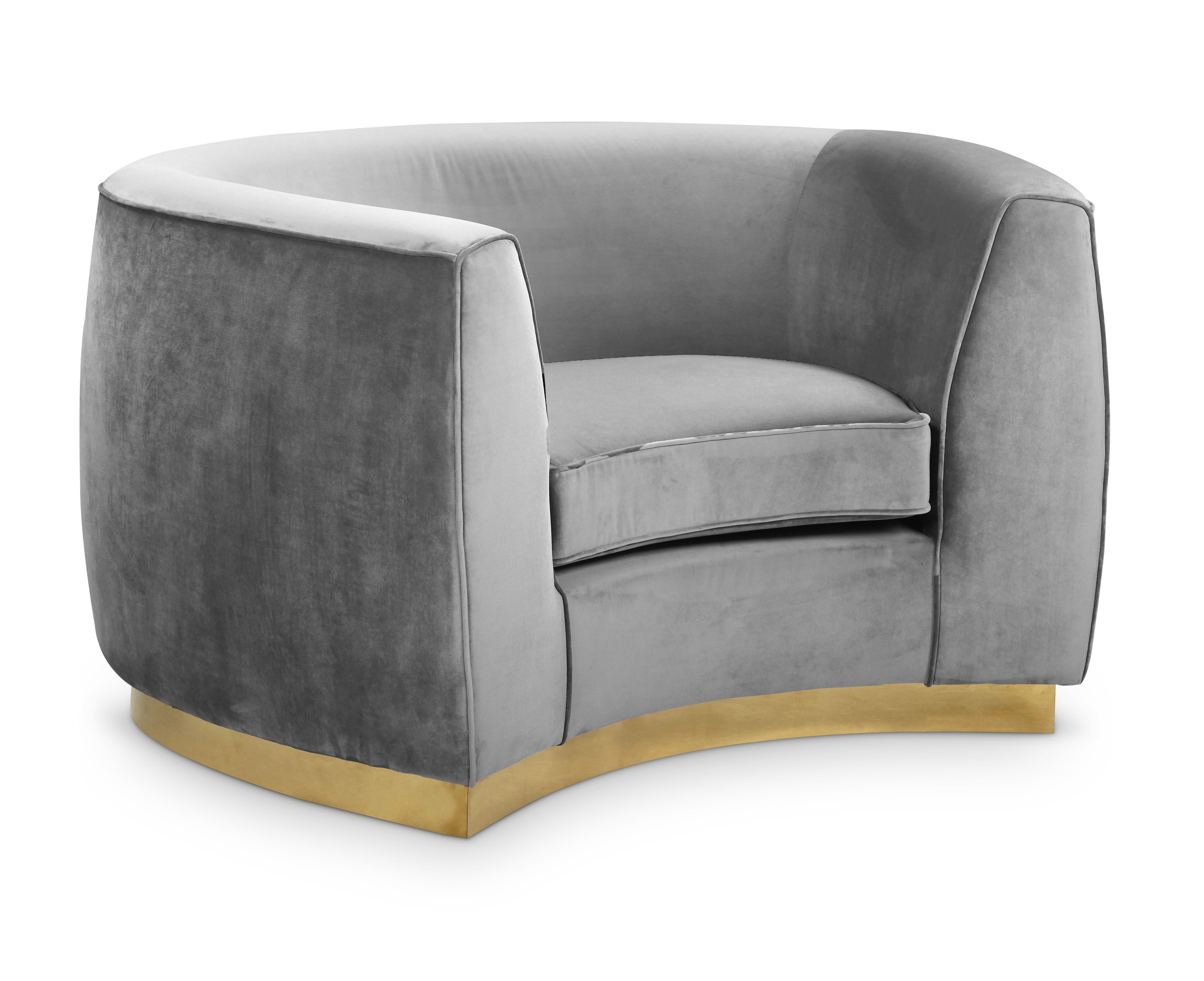 Trundle Grey Velvet Chair