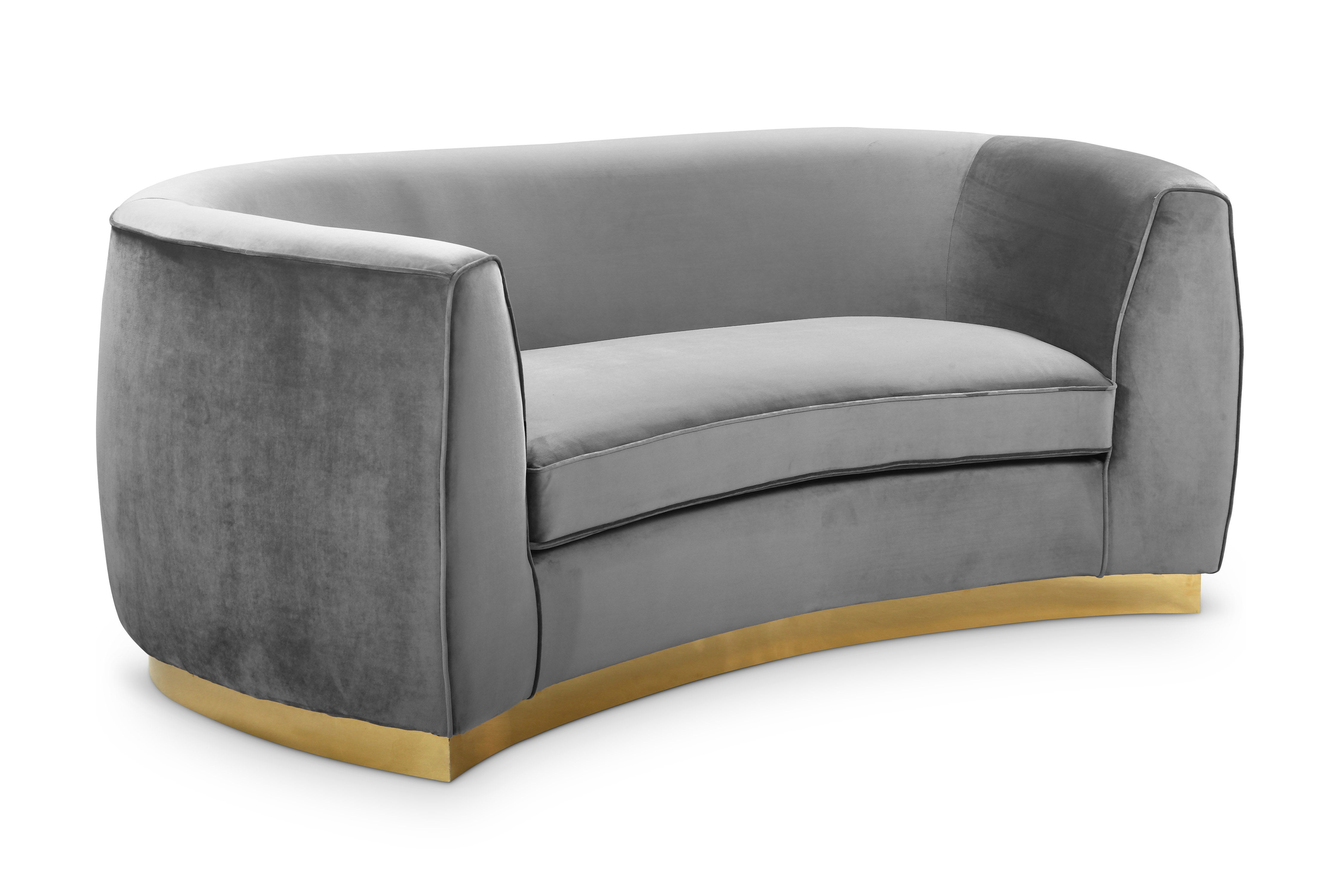 Trundle Grey Velvet Loveseat