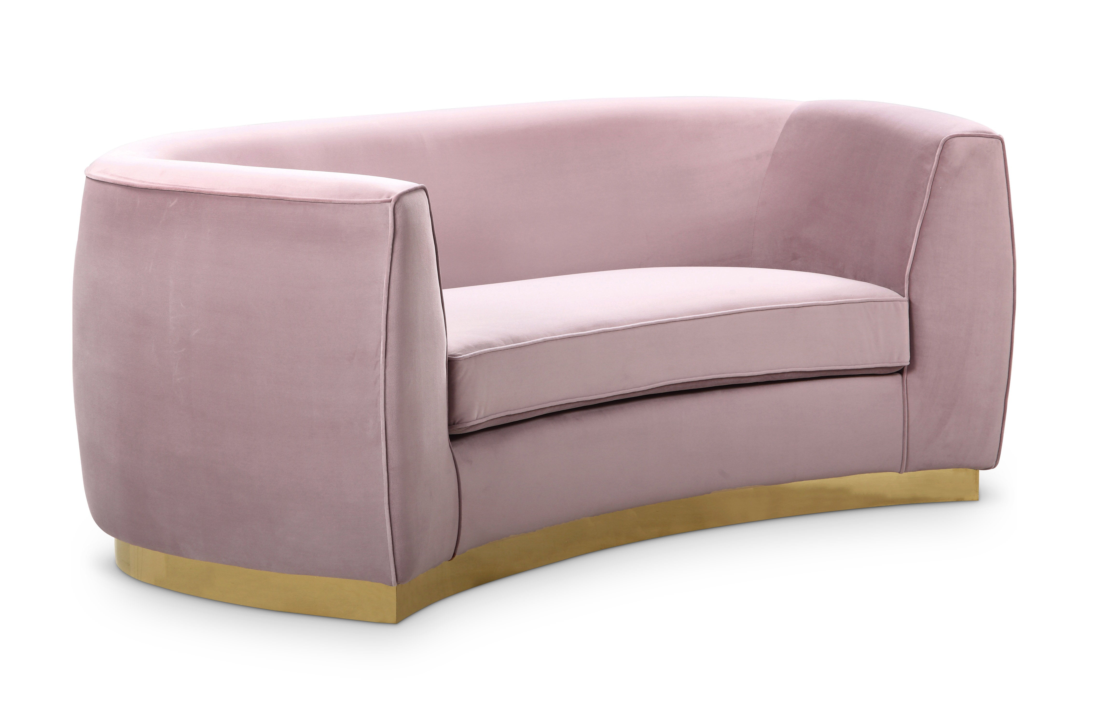 Julian Pink Velvet Loveseat