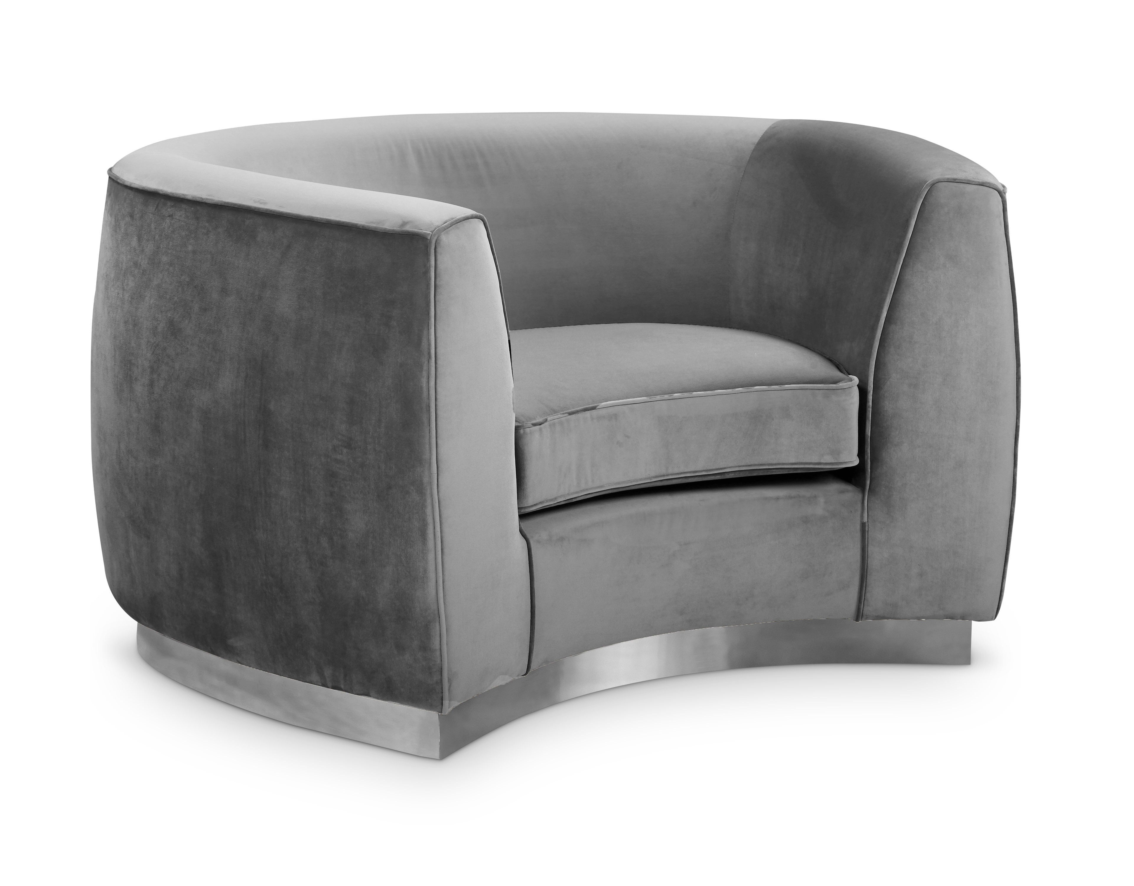Trundle Grey Velvet Chair