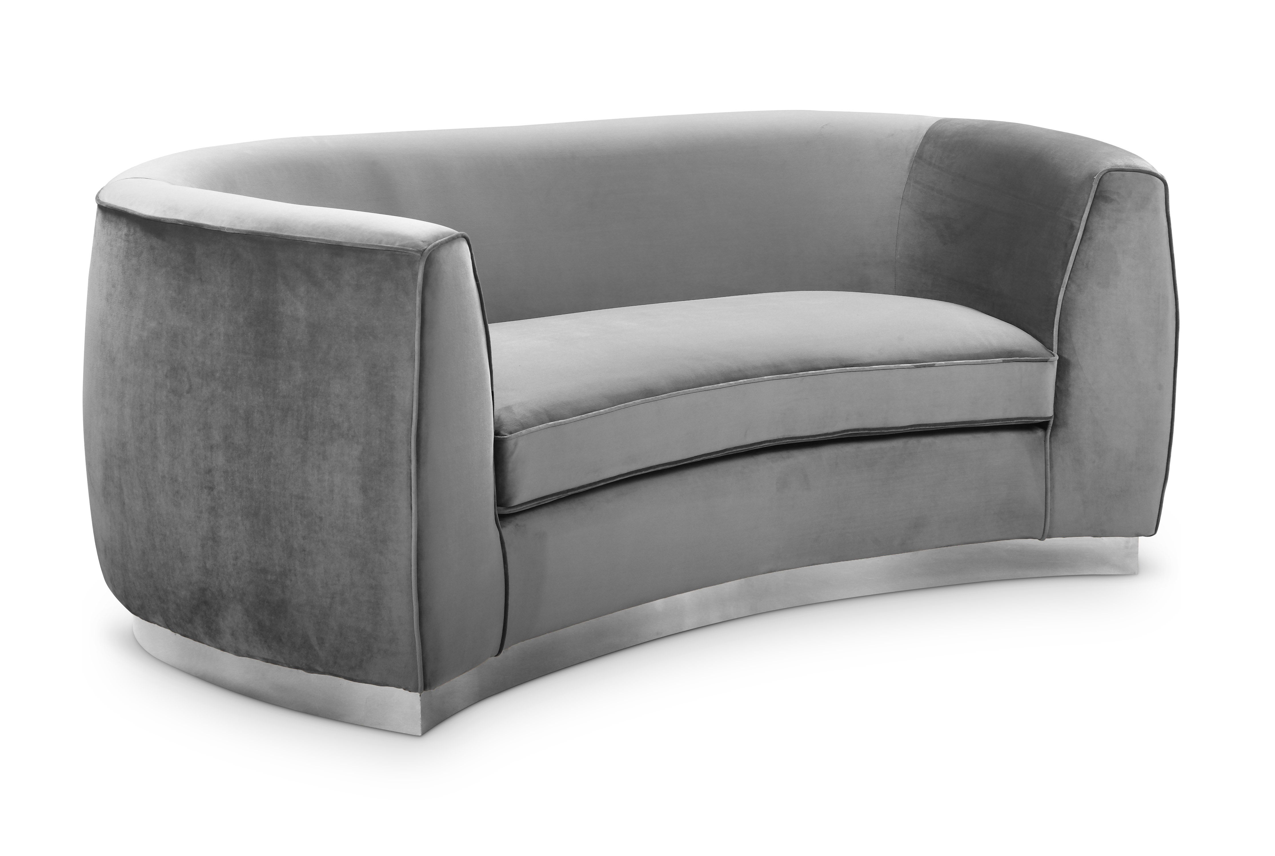 Trundle Grey Velvet Loveseat