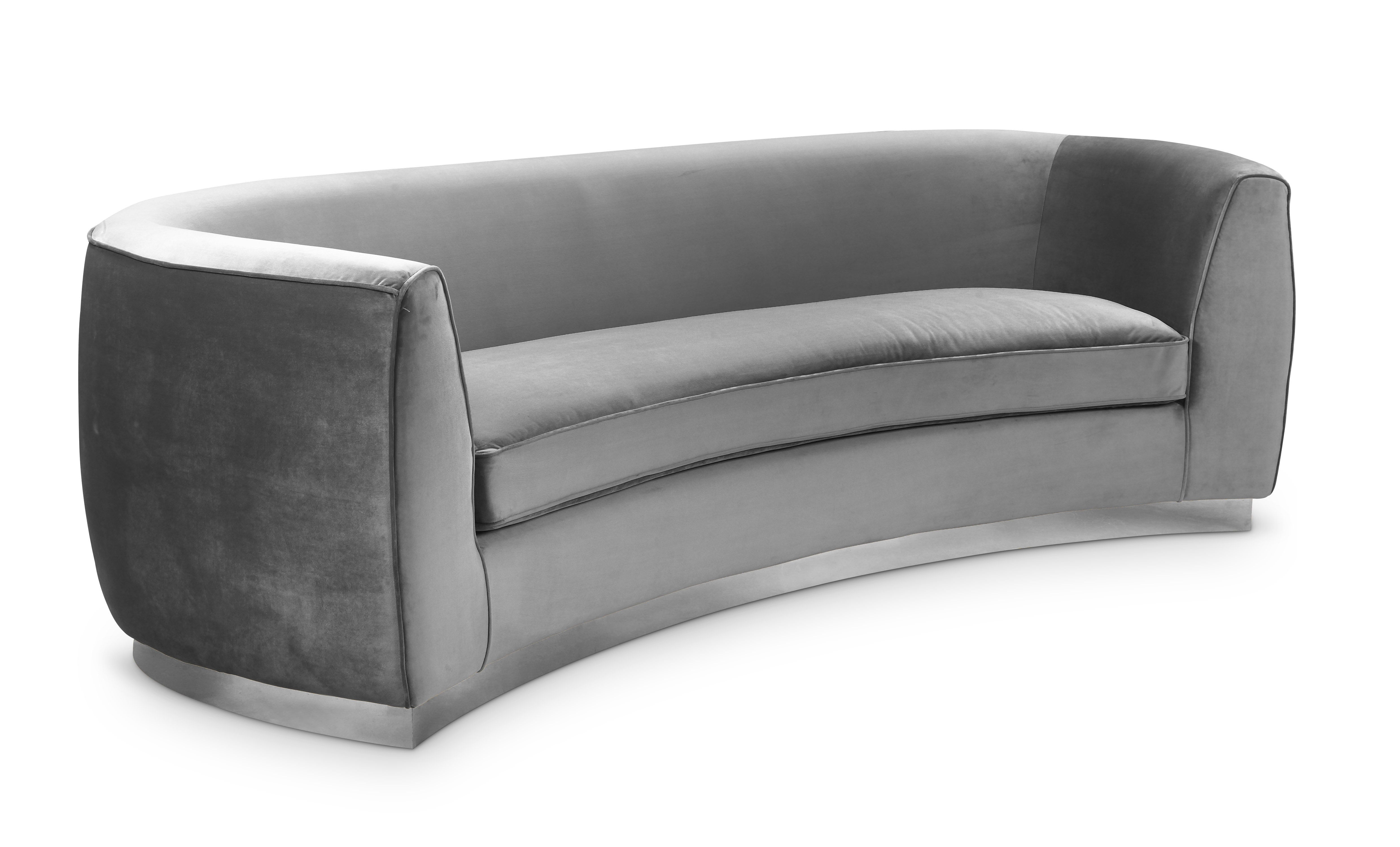 Trundle Grey Velvet Sofa