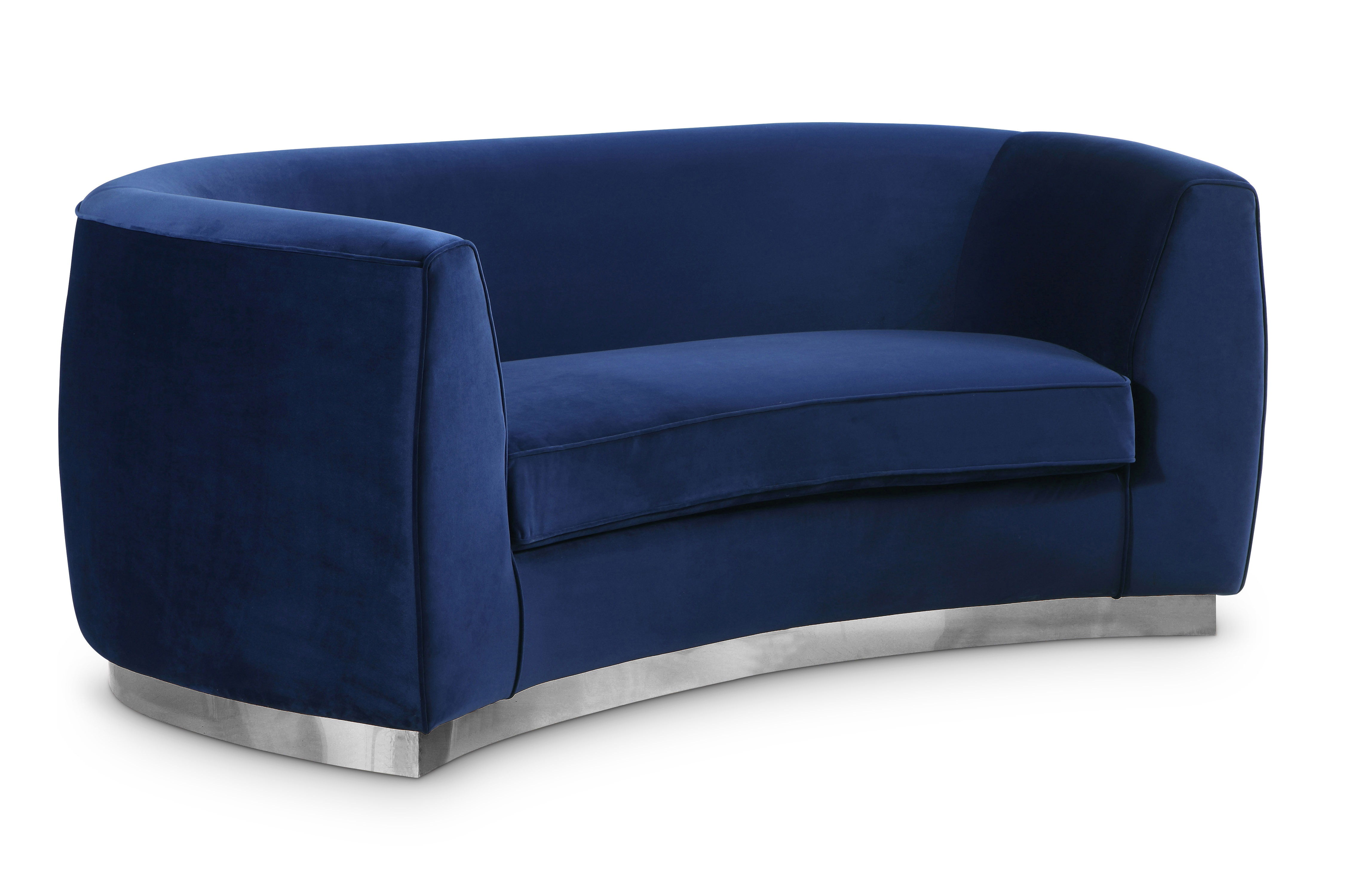 Trundle Navy Velvet Loveseat