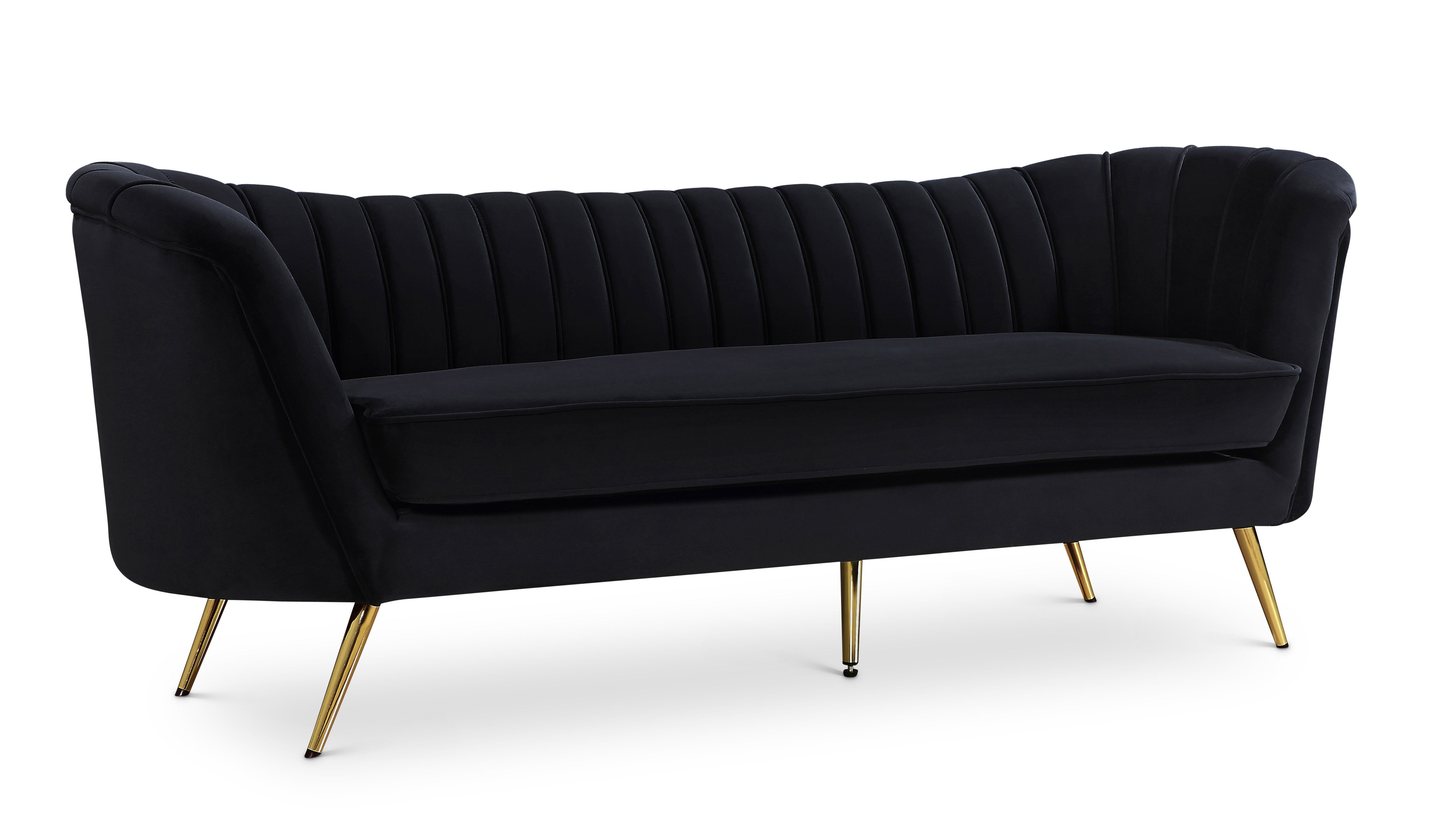 Meridian Furniture Margo Black Velvet Sofa