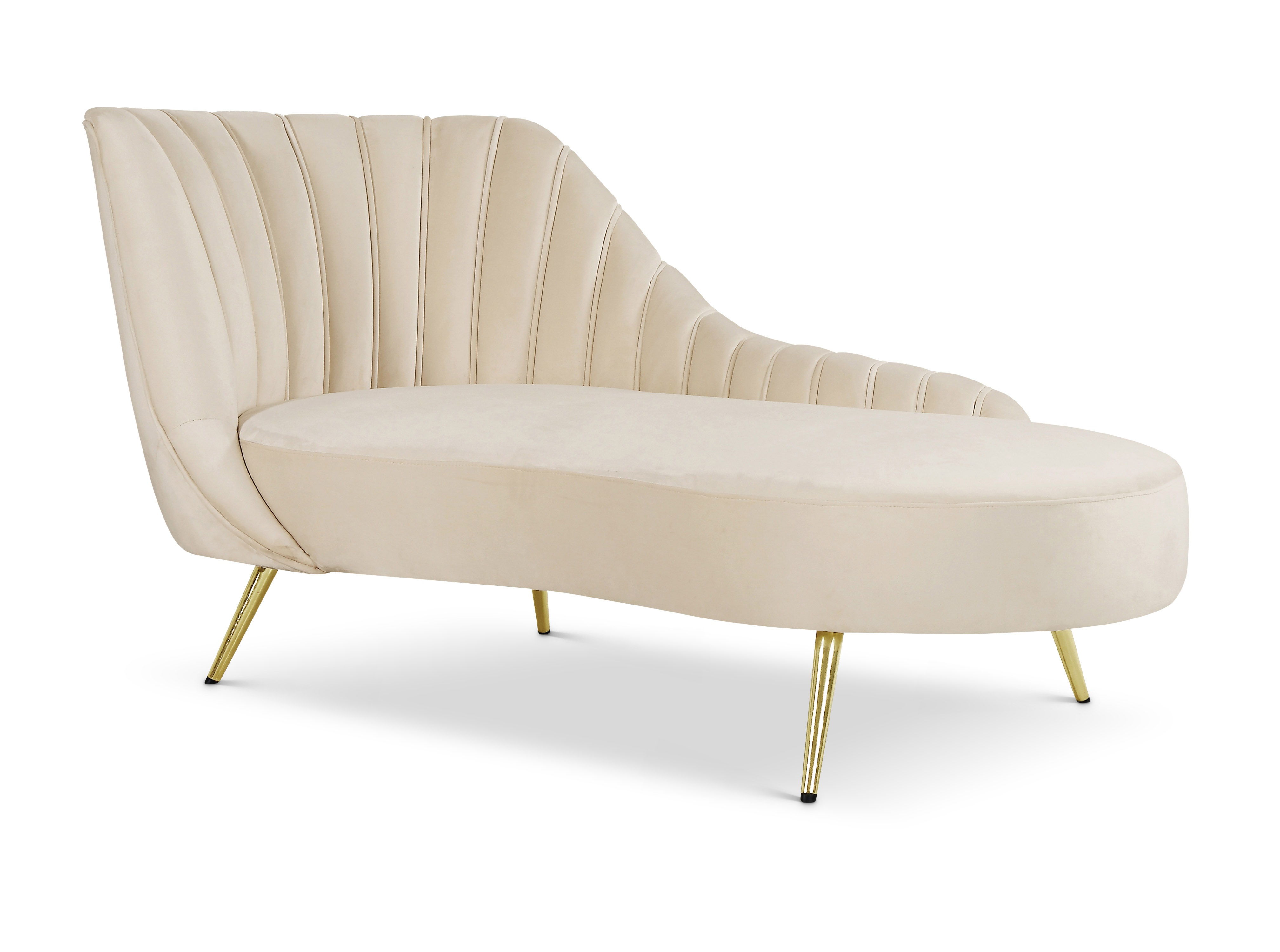Design Edge Woodburn  Cream Velvet Chaise