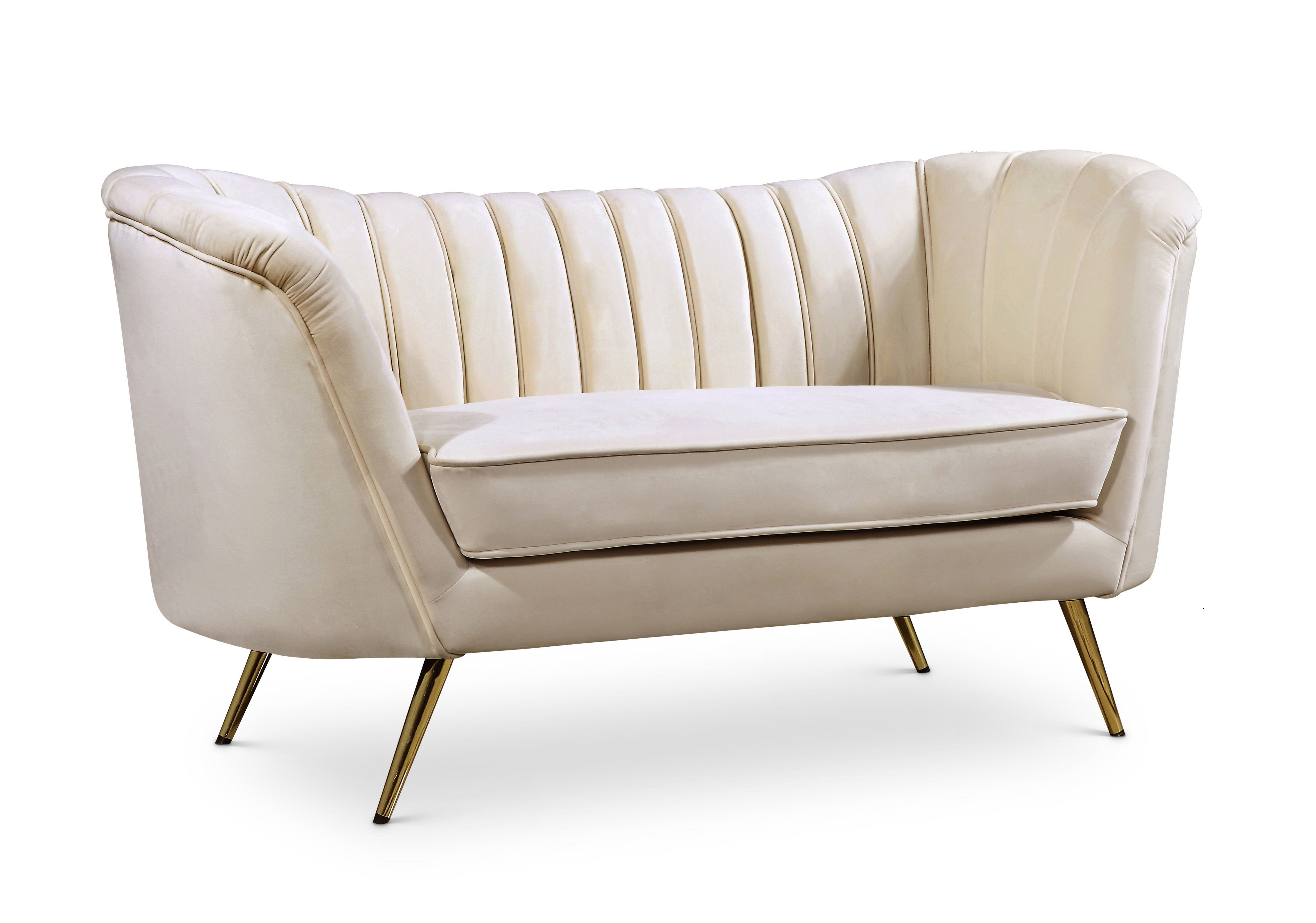Margo Cream Velvet Loveseat