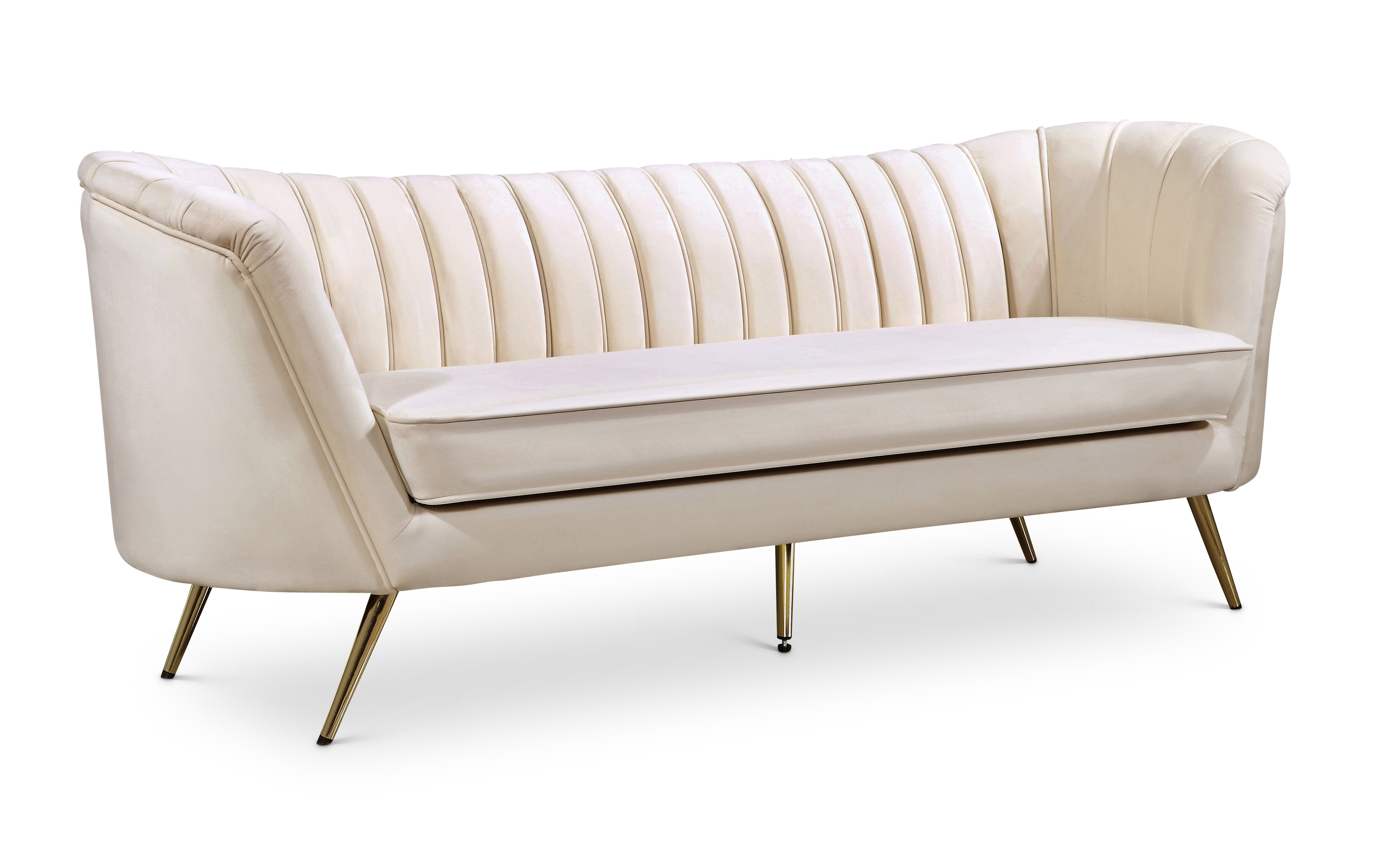 Margo Cream Velvet Sofa