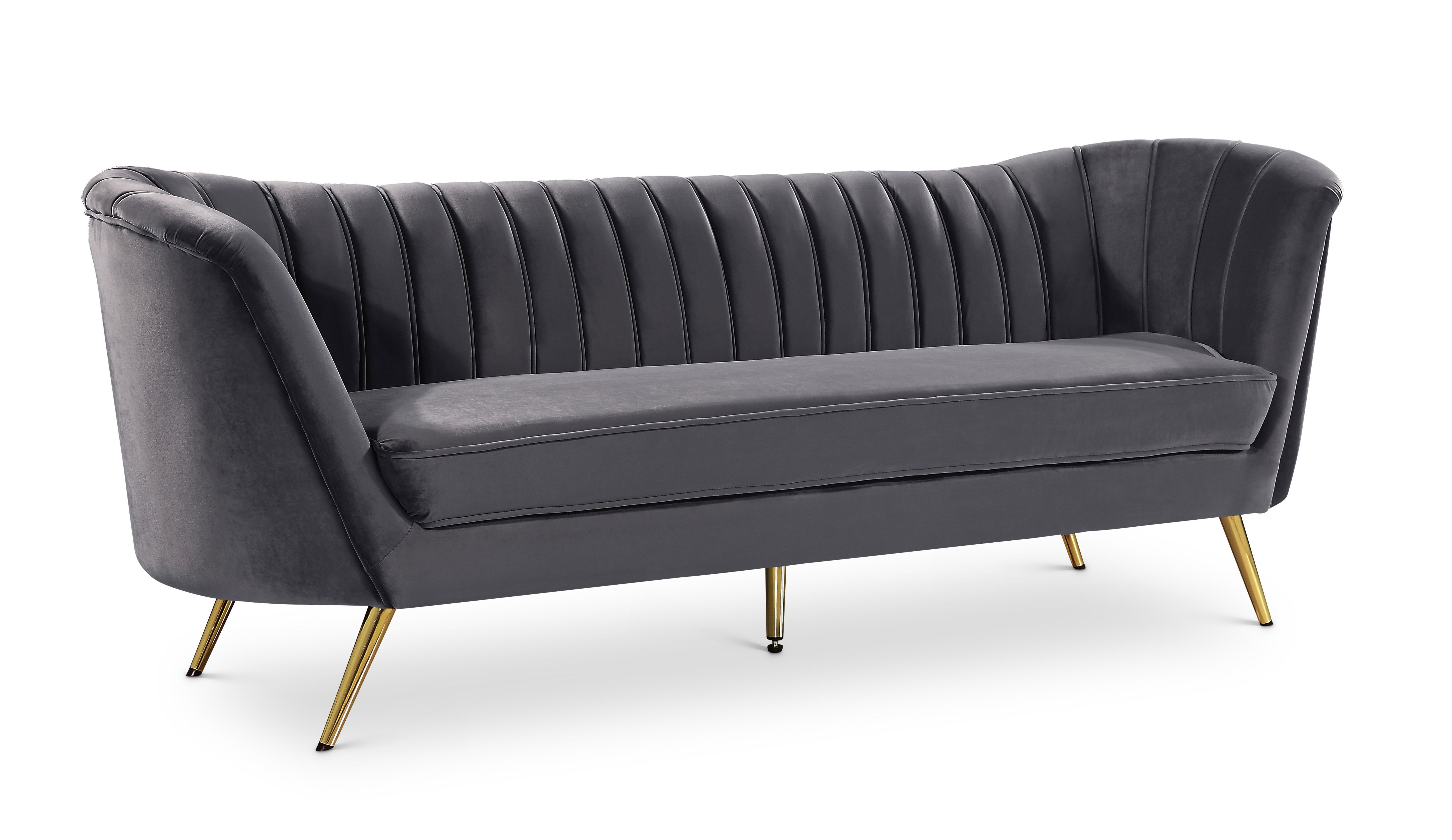 Margo Grey Velvet Sofa