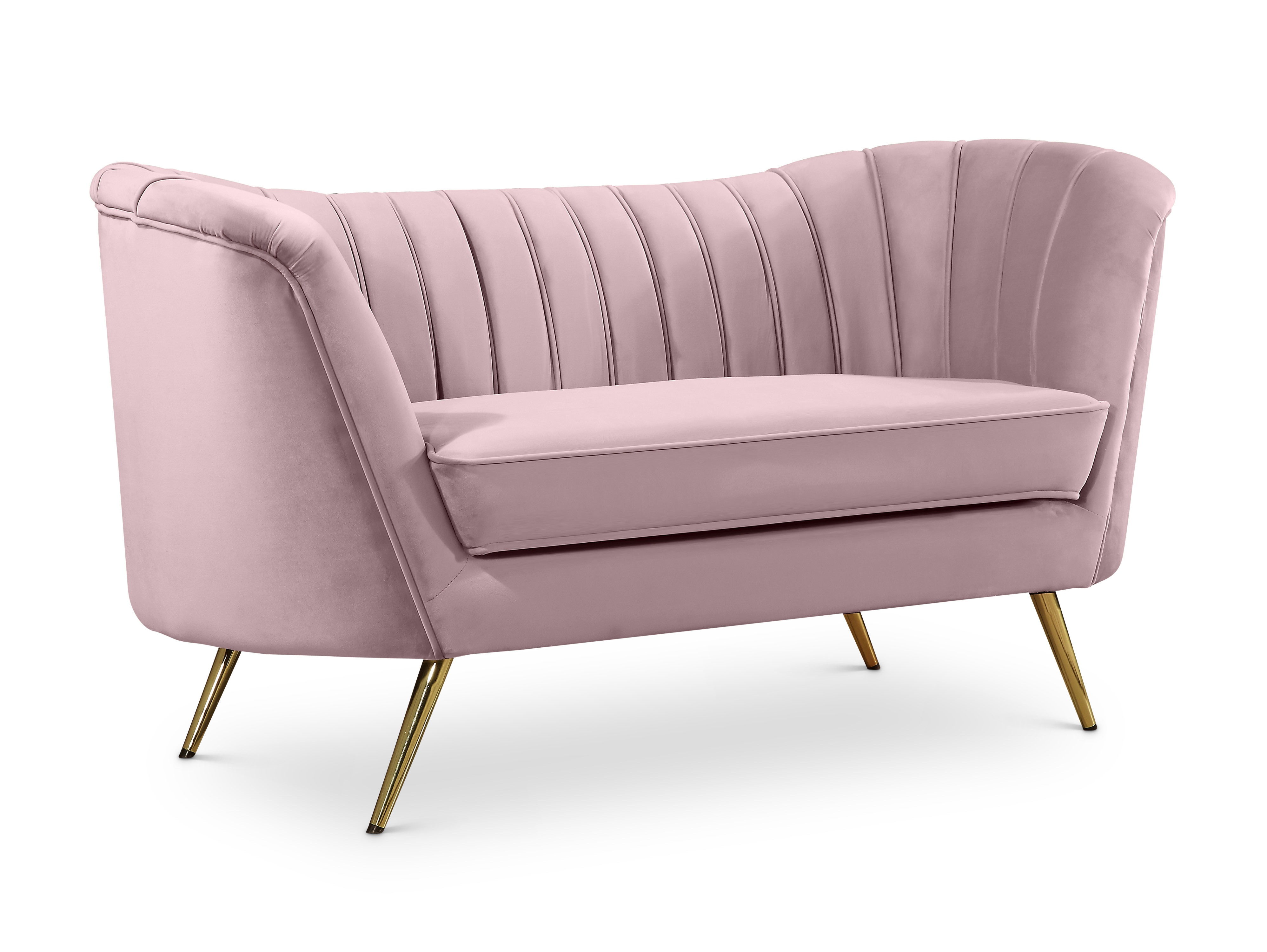 Margo Pink Velvet Loveseat