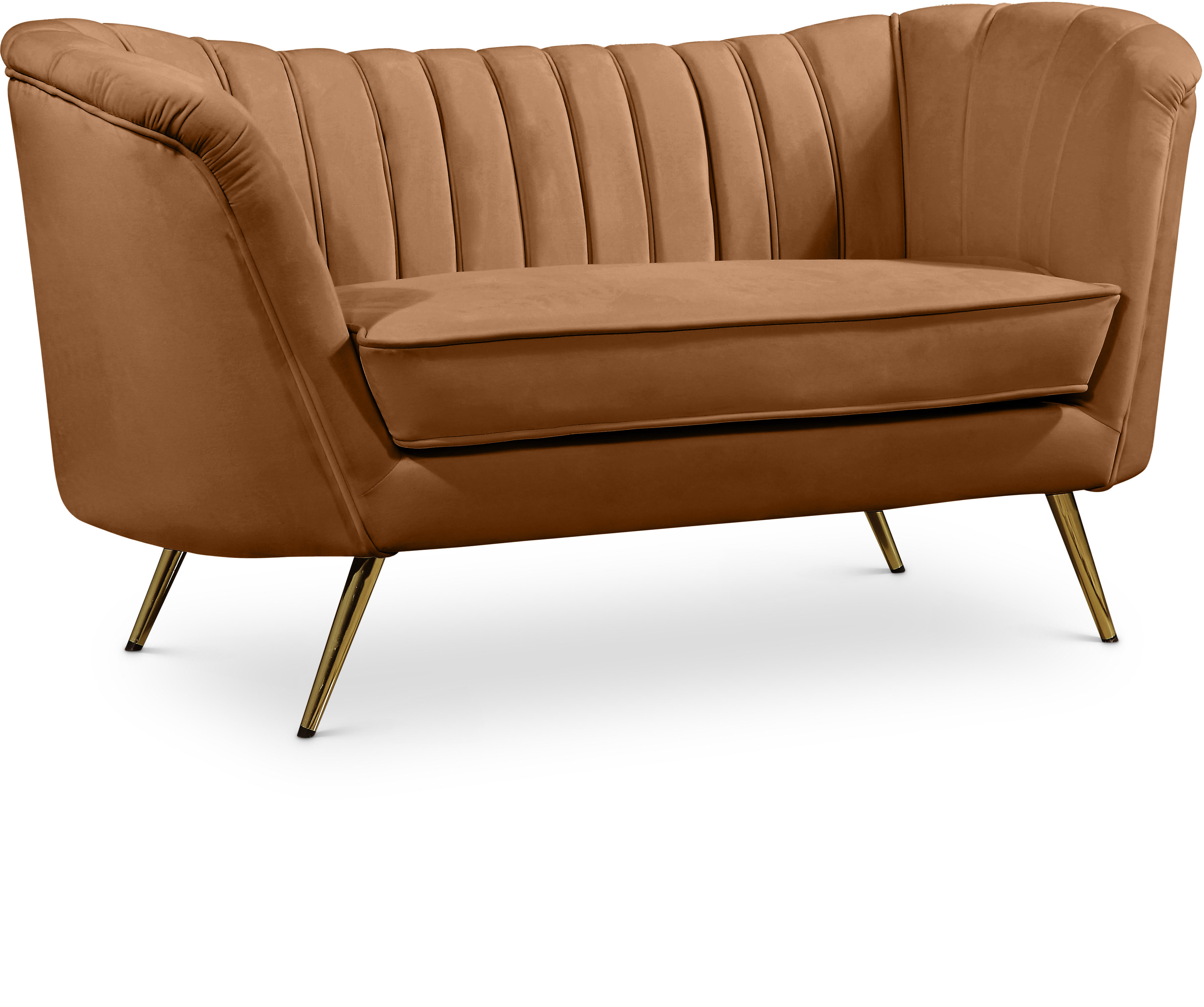 Margo Saddle Velvet Loveseat