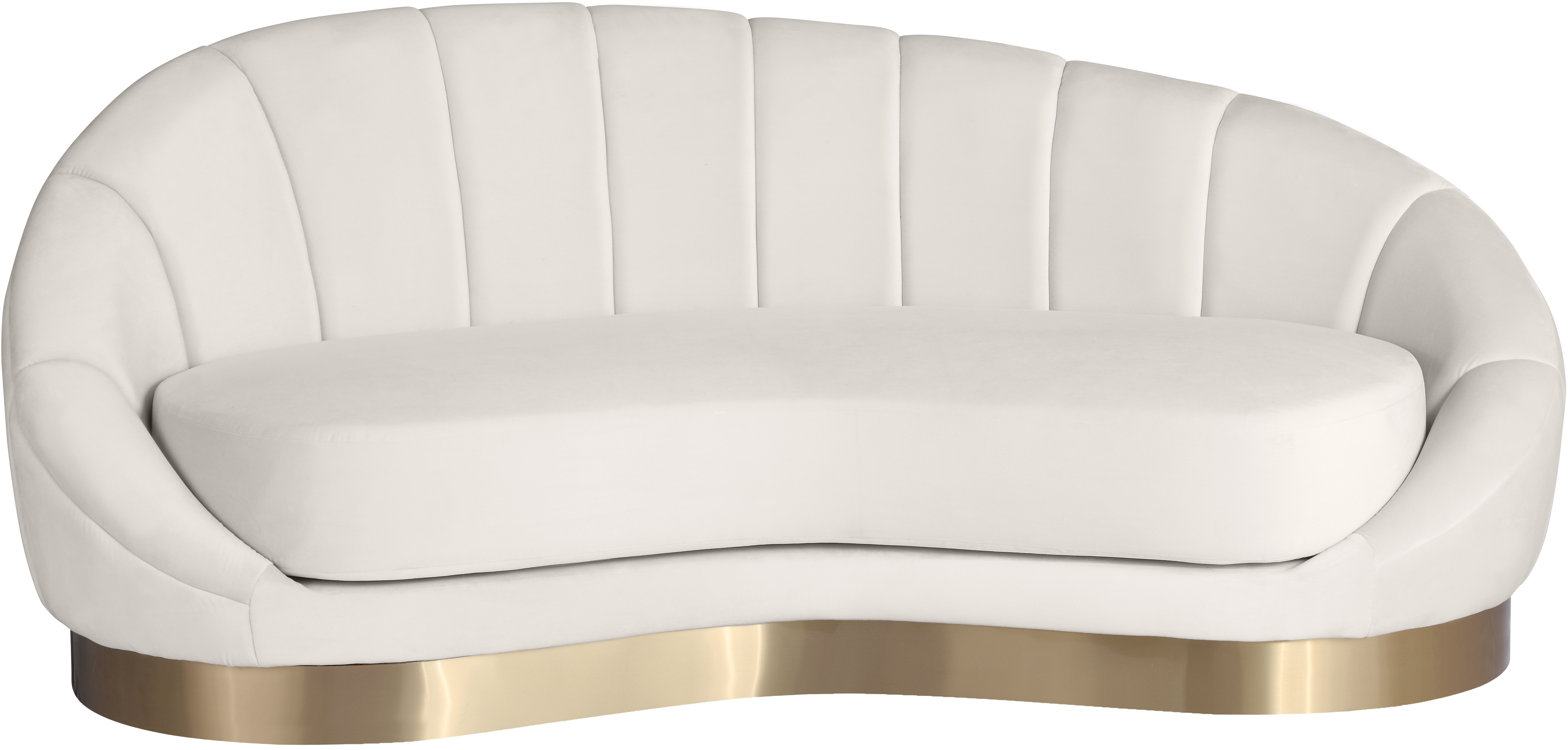 Meridian Furniture Shelly Cream Velvet Chaise
