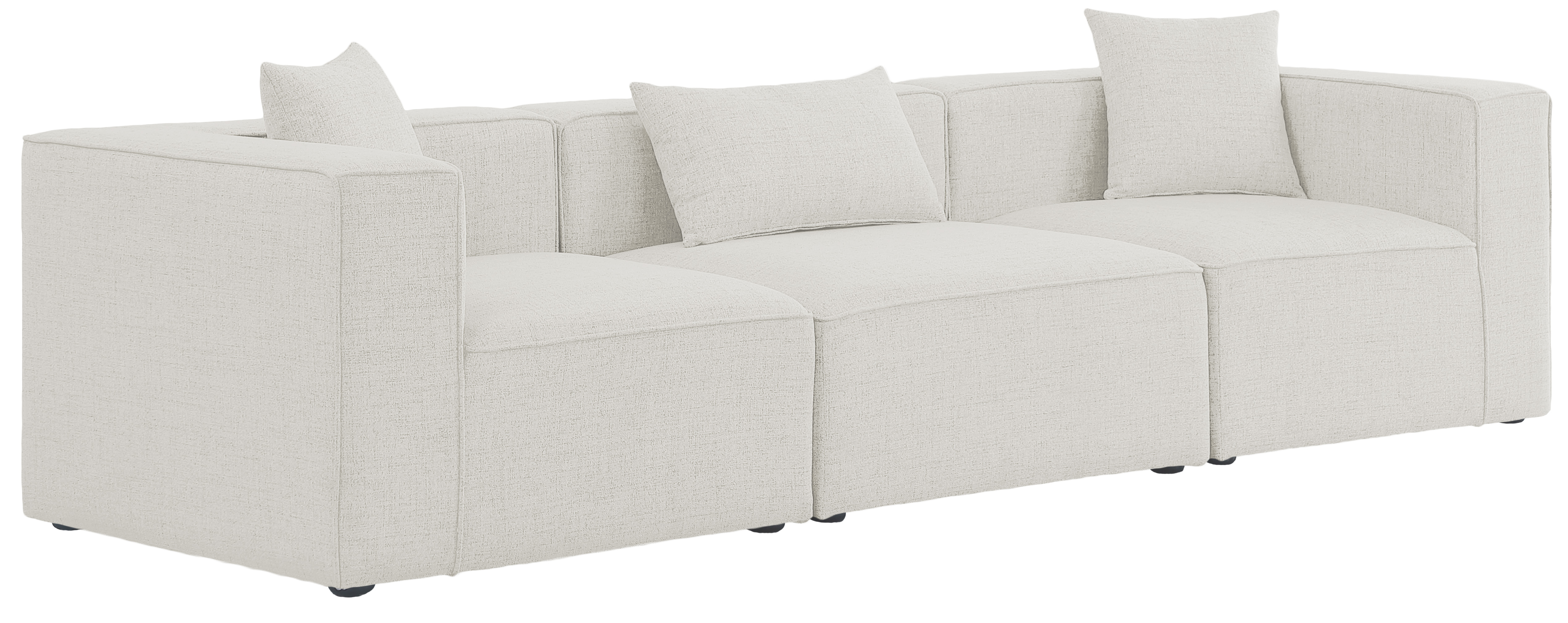 Meridian Furniture Cube Cream Durable Linen Modular Sofa