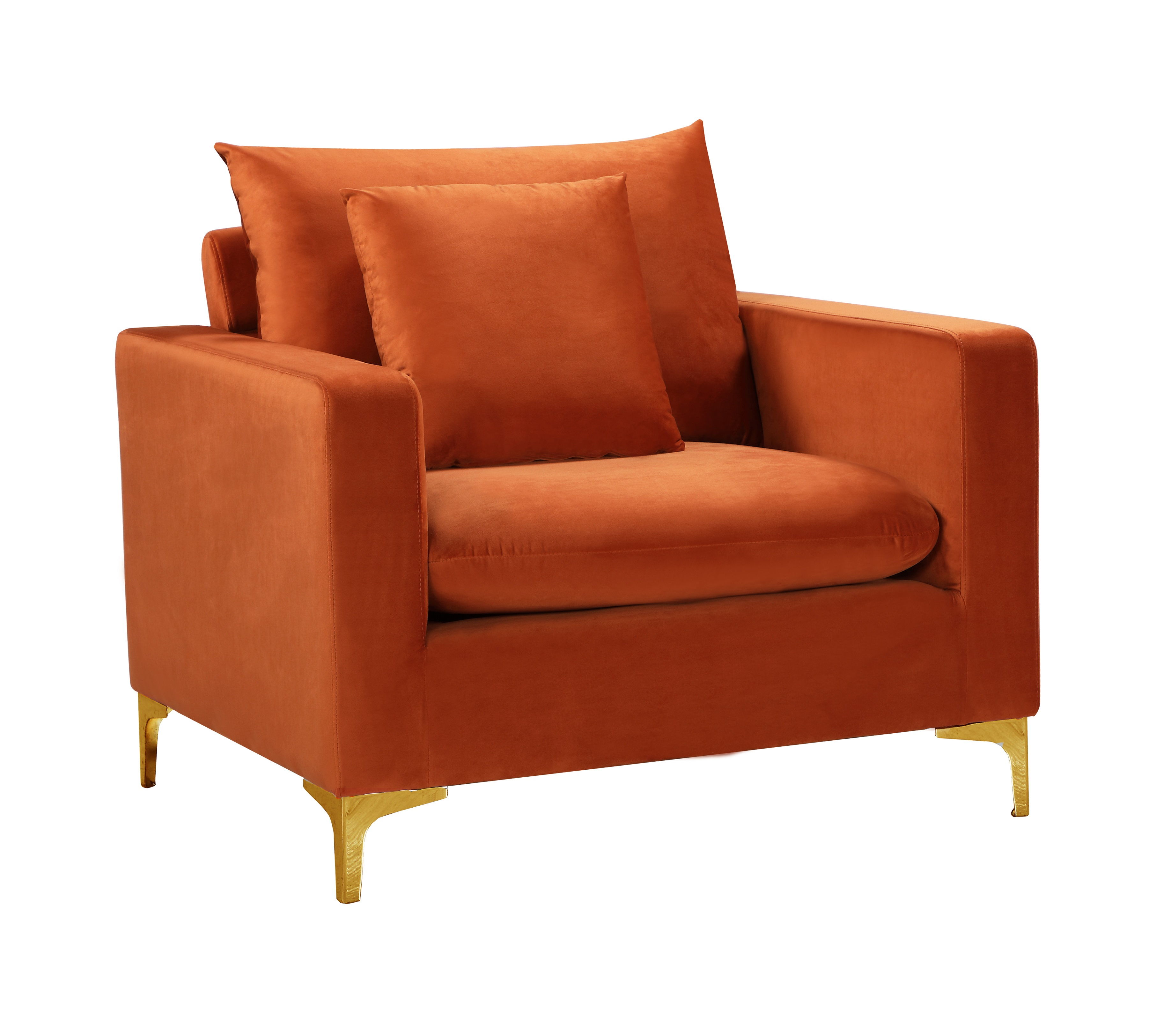 Naomi Cognac Velvet Chair