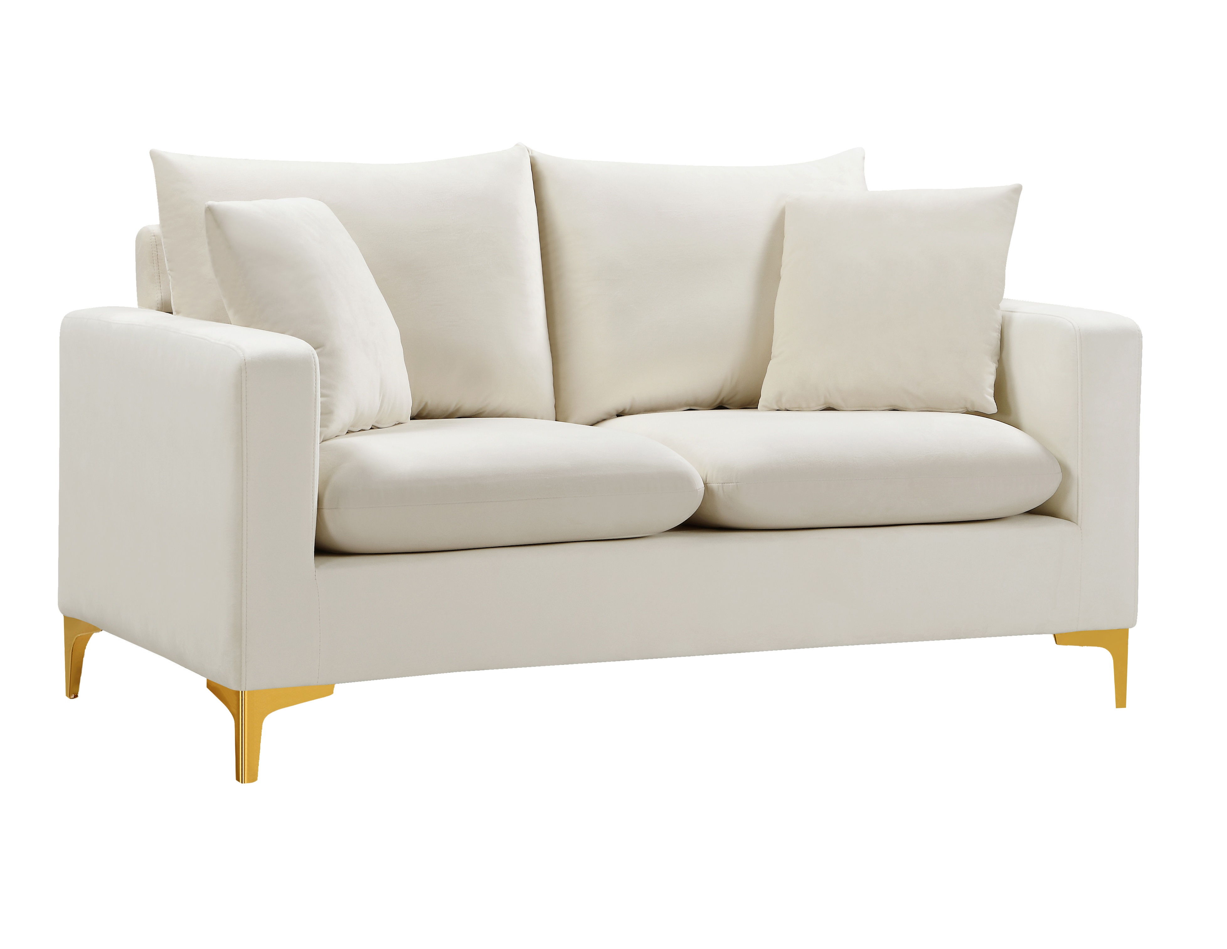Naomi Cream Velvet Loveseat