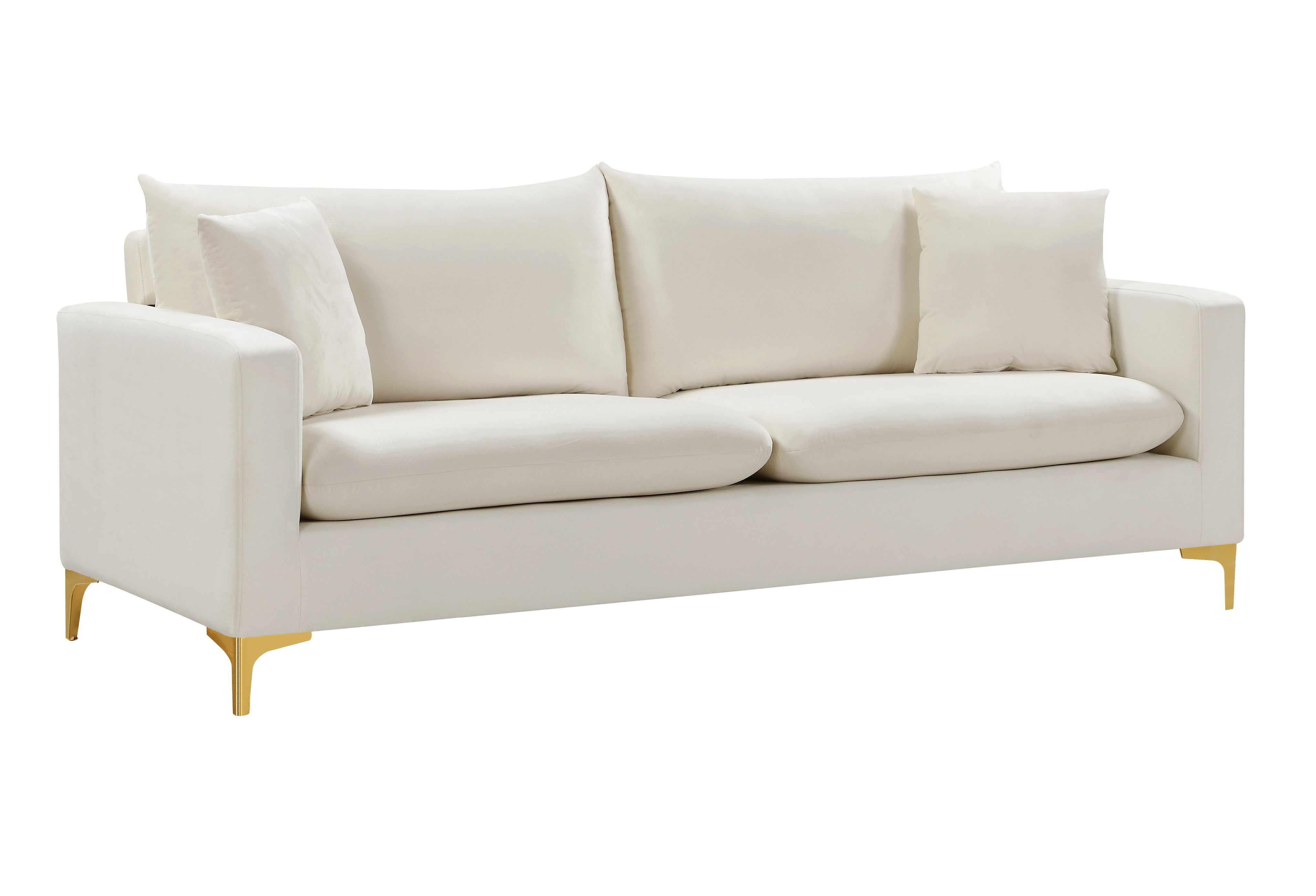 Naomi Cream Velvet Sofa