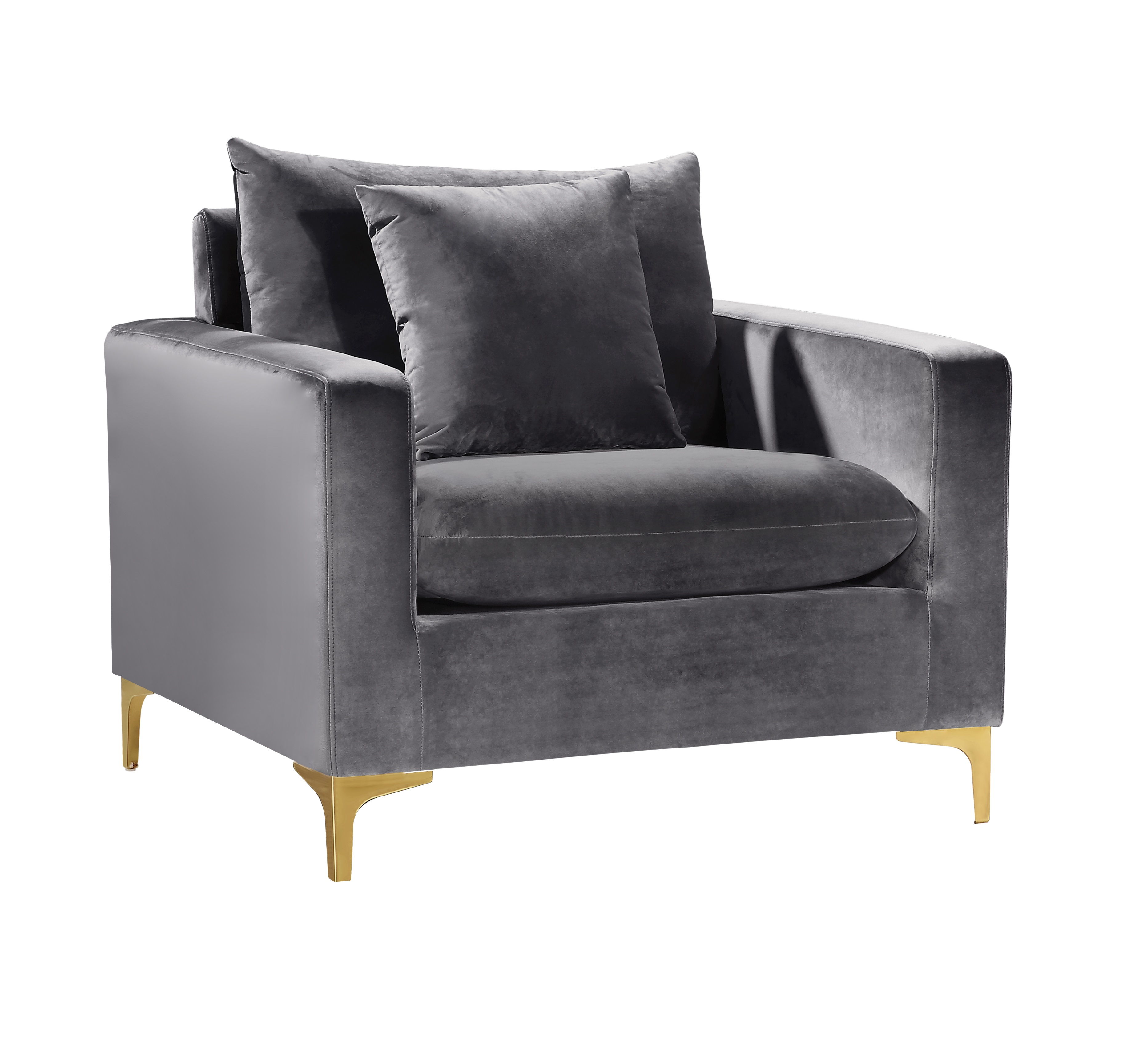 Naomi Grey Velvet Chair