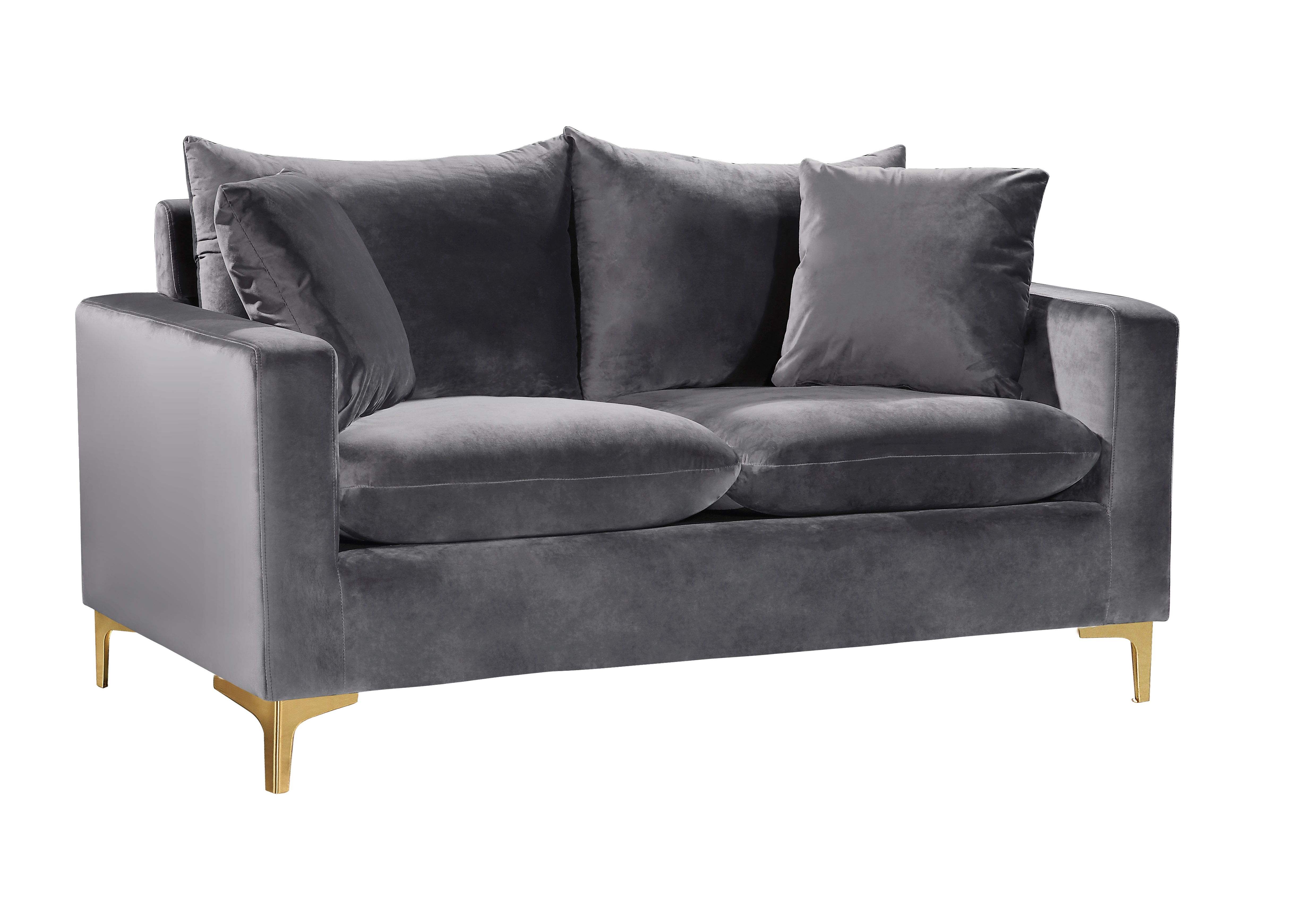 Naomi Grey Velvet Loveseat