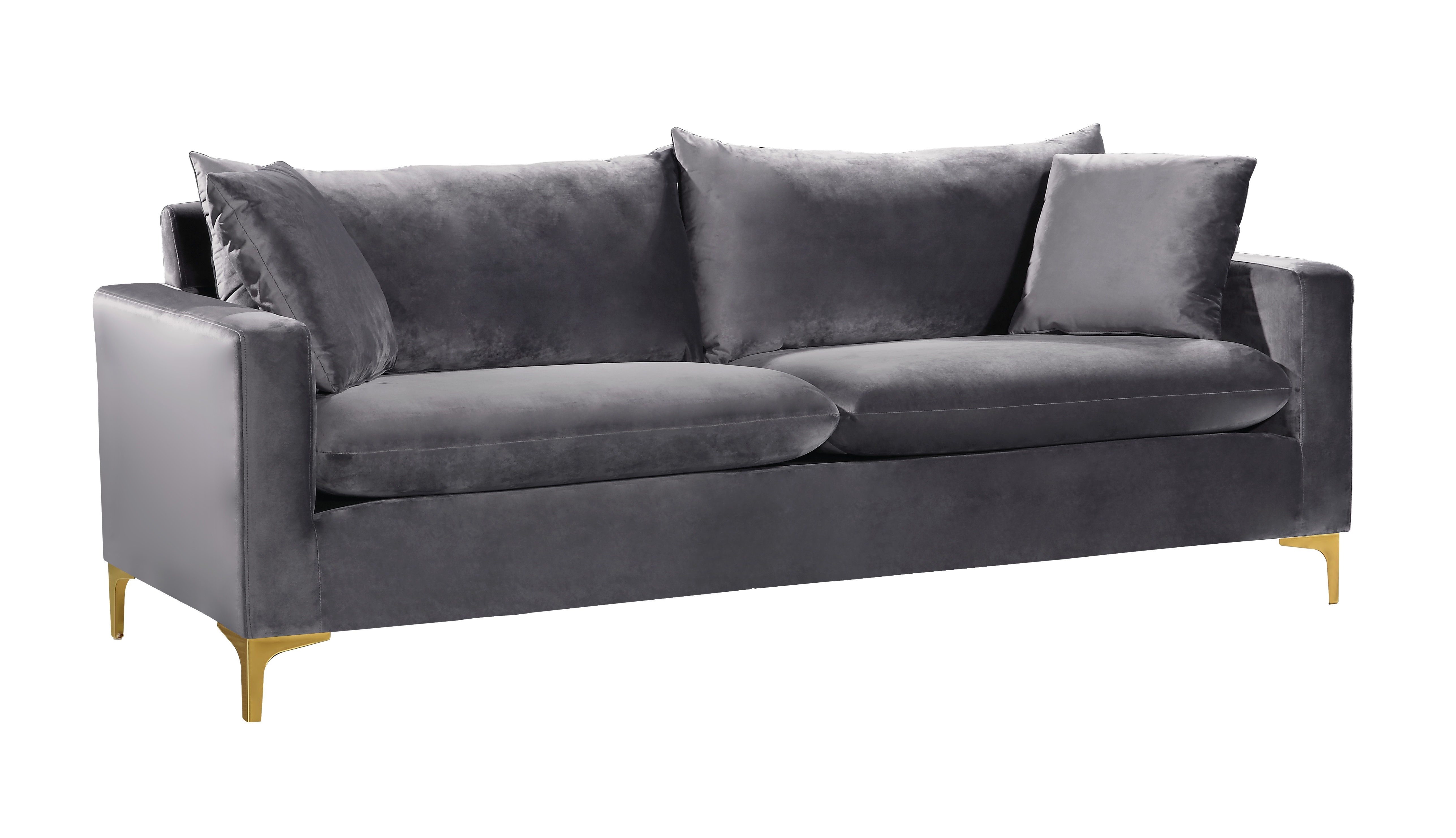 Naomi Grey Velvet Sofa