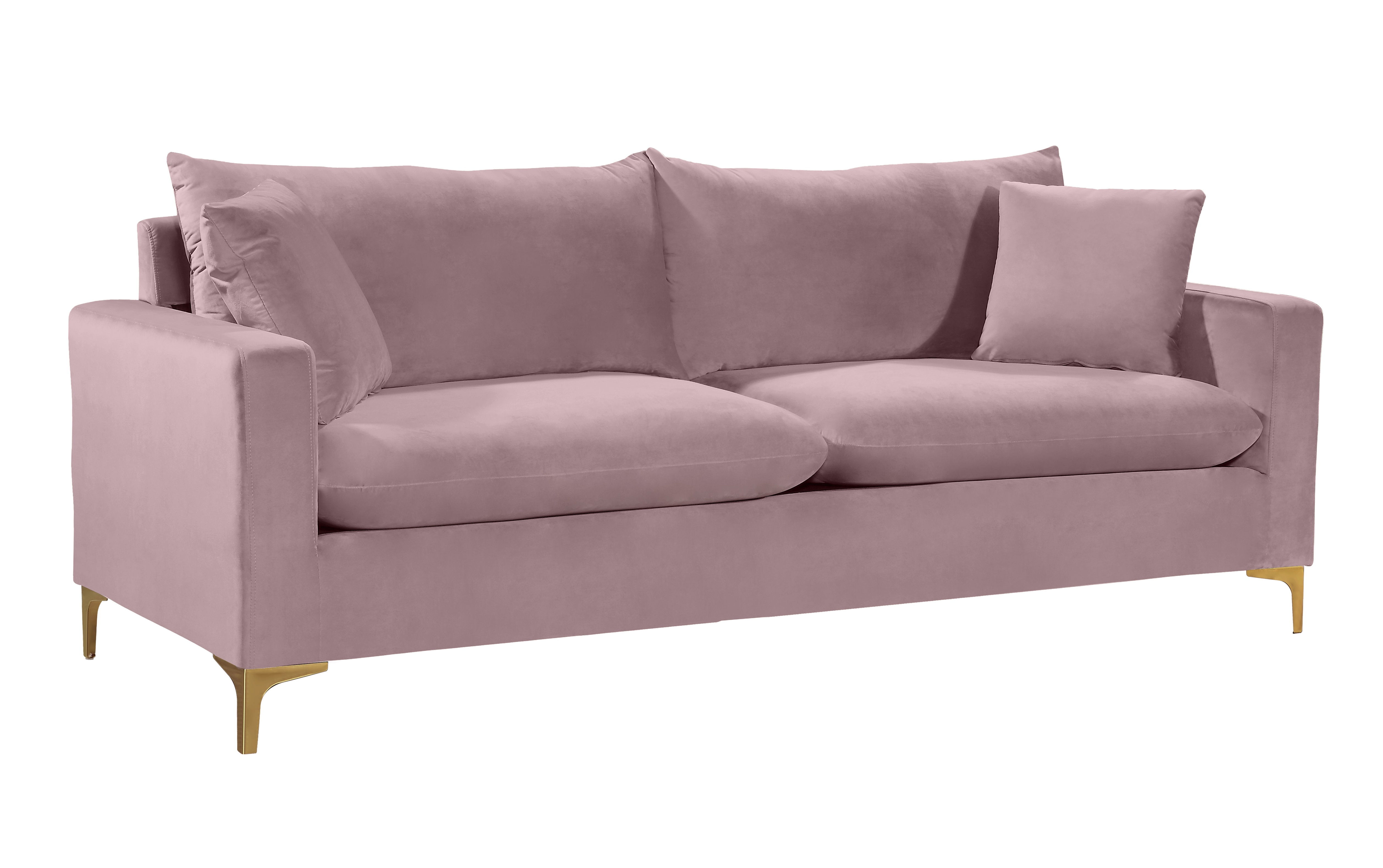 Naomi Pink Velvet Sofa