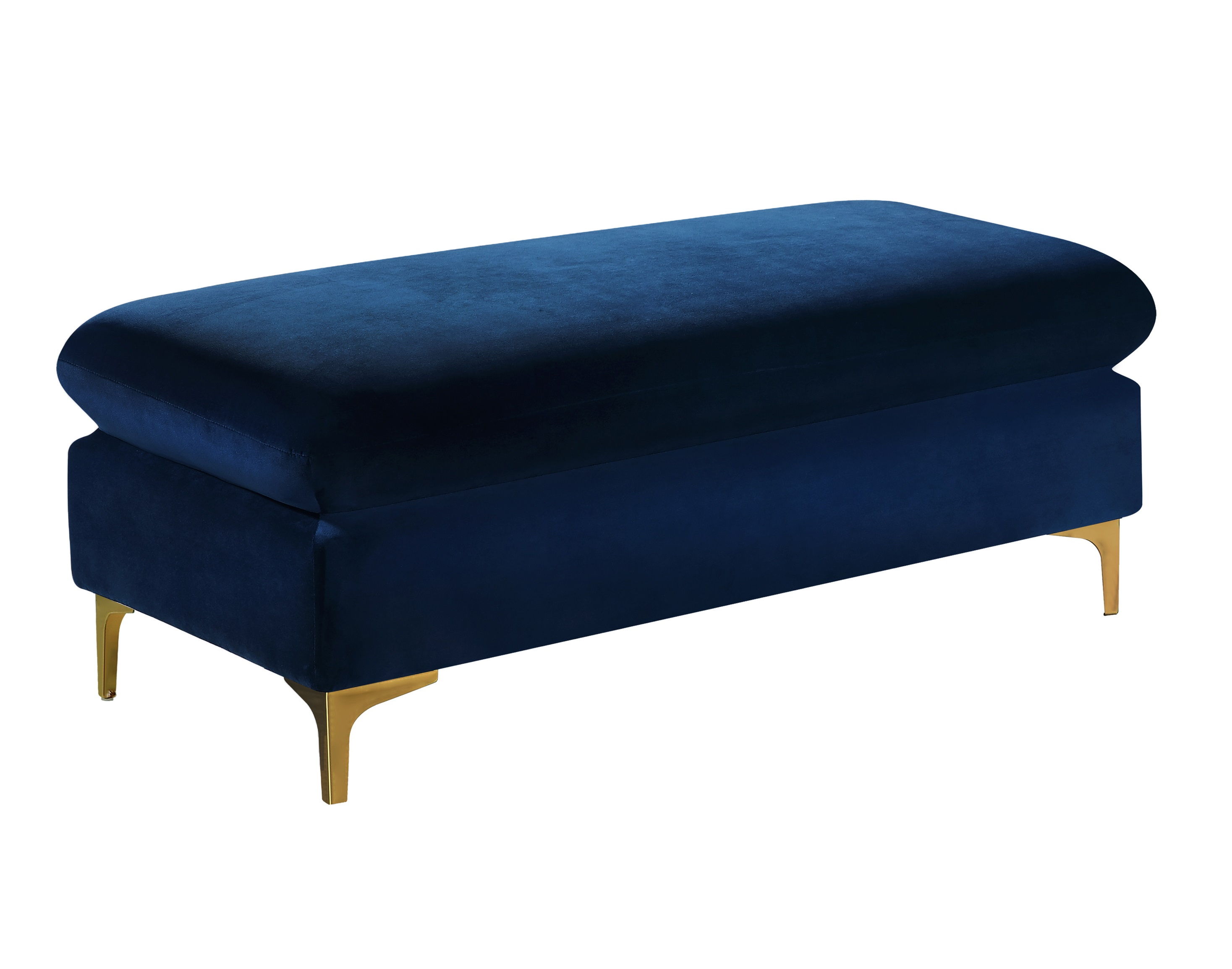Naomi Navy Velvet Ottoman