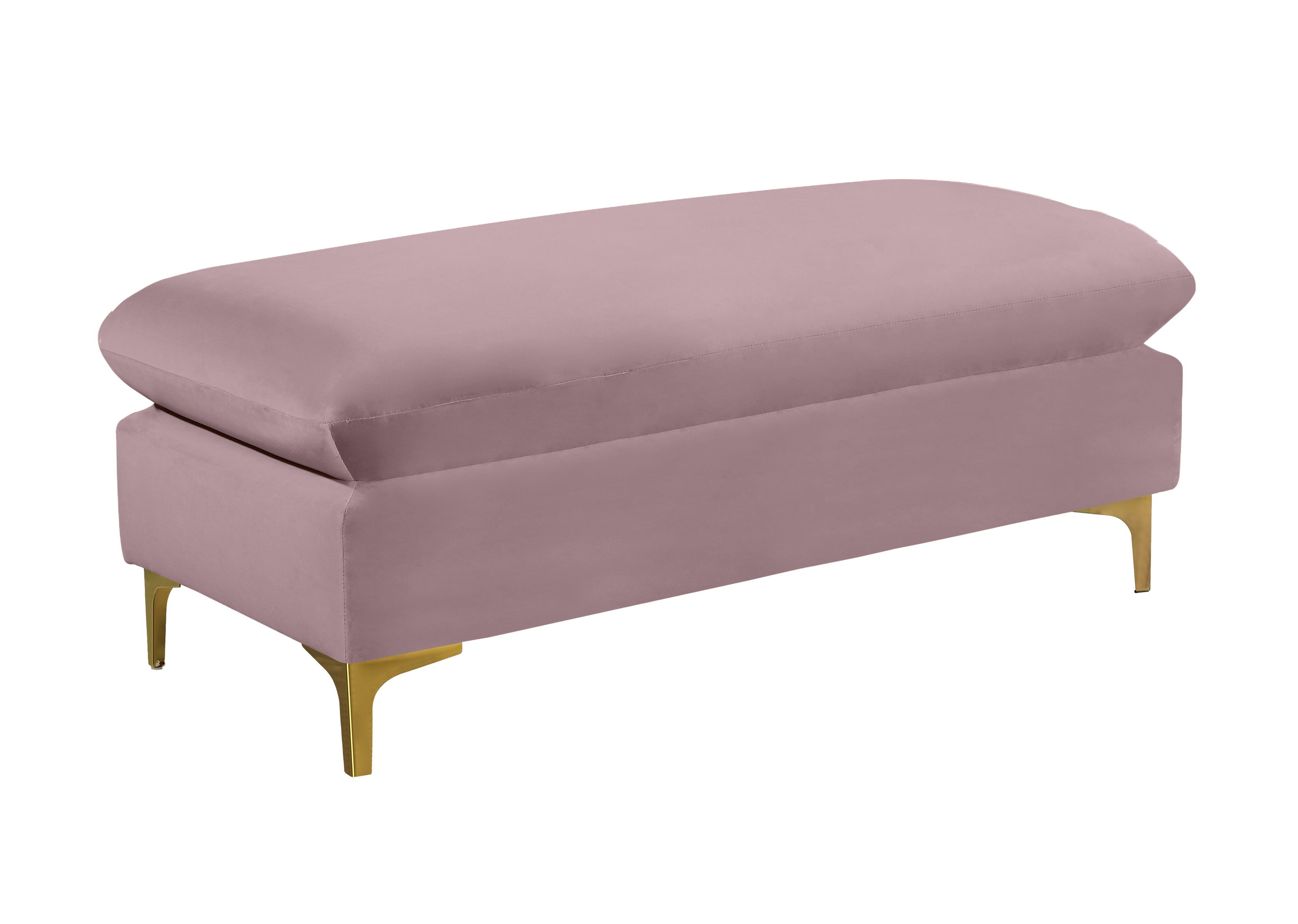 Naomi Pink Velvet Ottoman