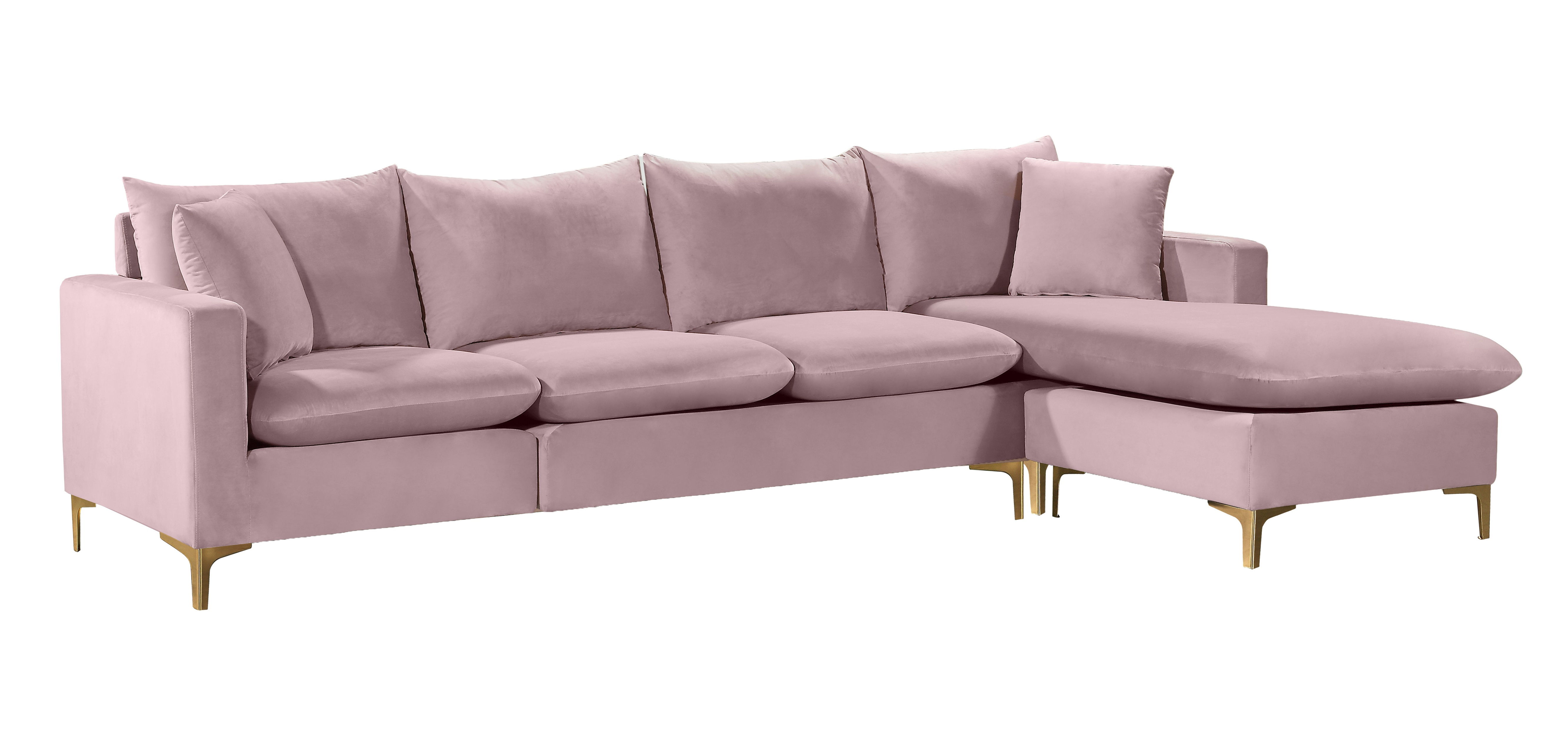 Naomi Pink Velvet 2pc. Reversible Sectional