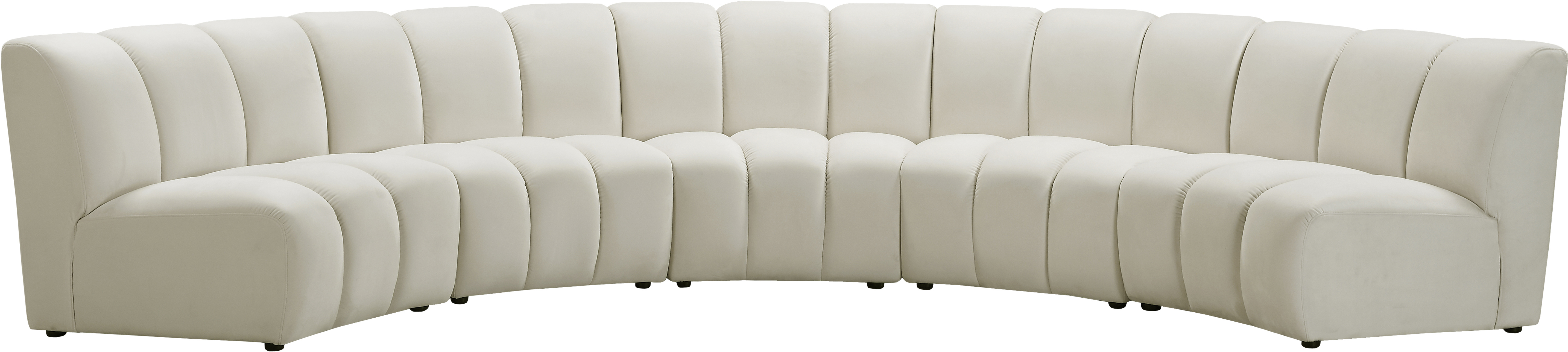 Meridian Furniture Infinity Cream Velvet 5pc Modular Sectional