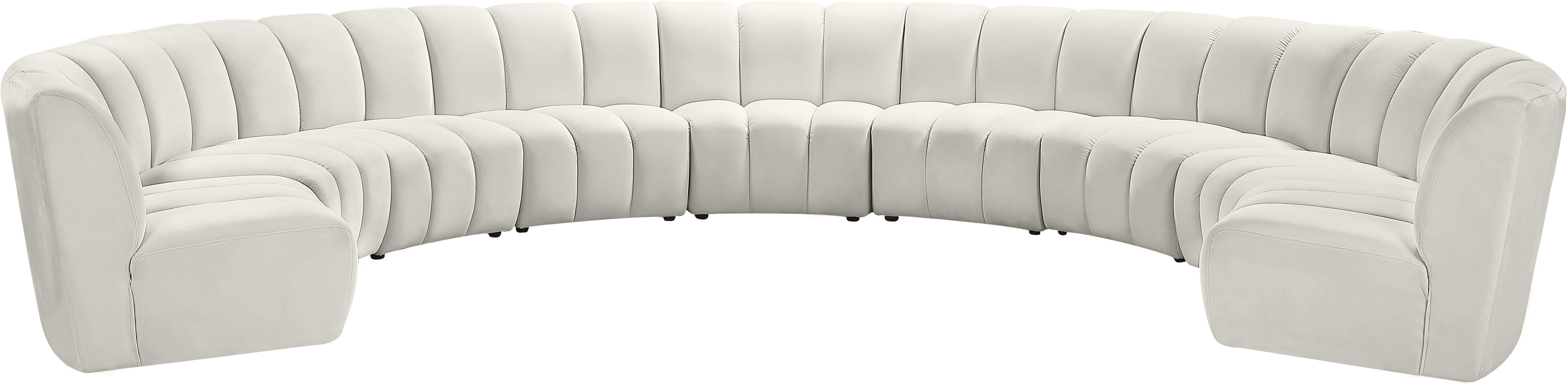 Meridian Furniture Infinity Cream Velvet 9pc Modular Sectional