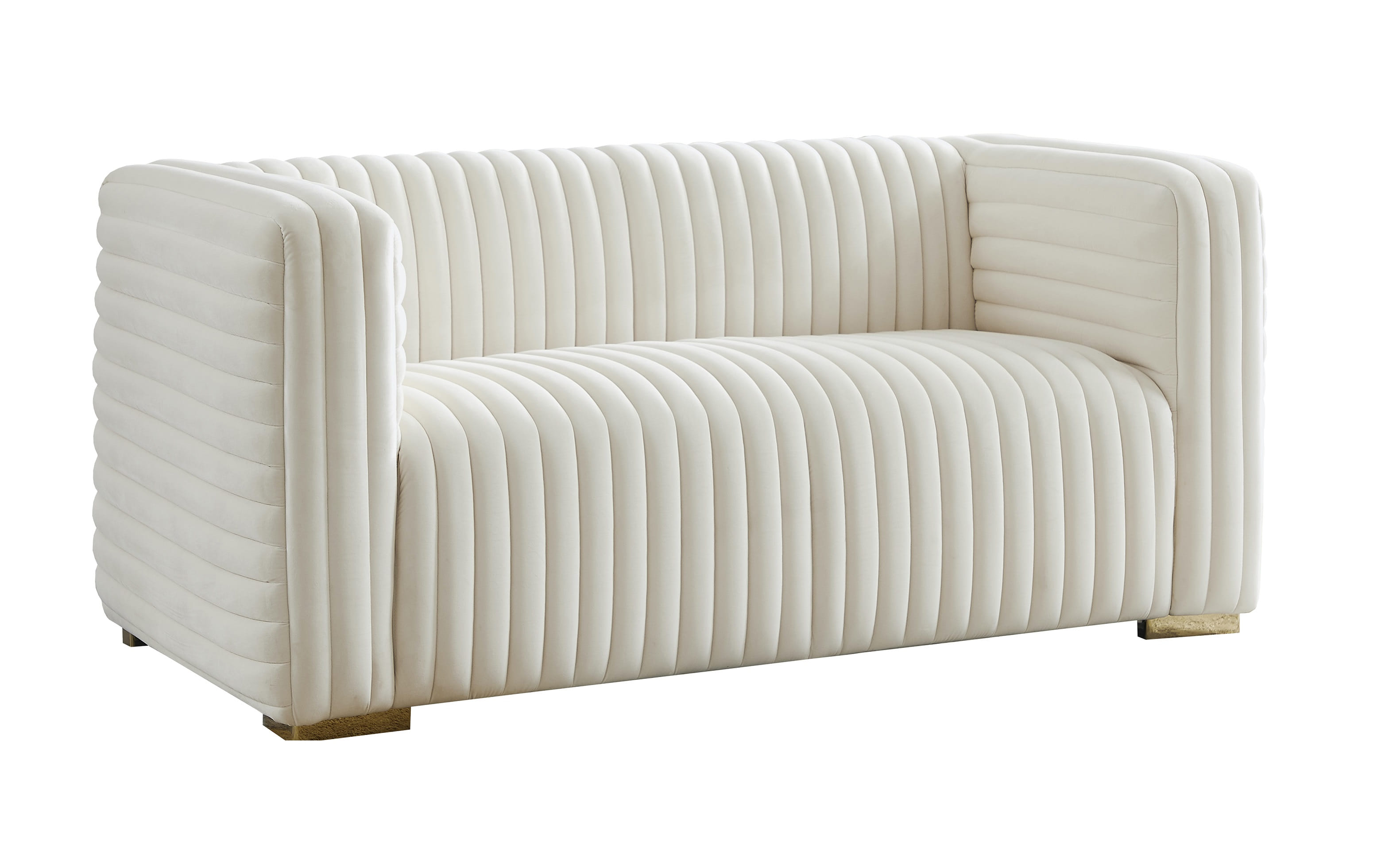 Ravish Cream Velvet Loveseat