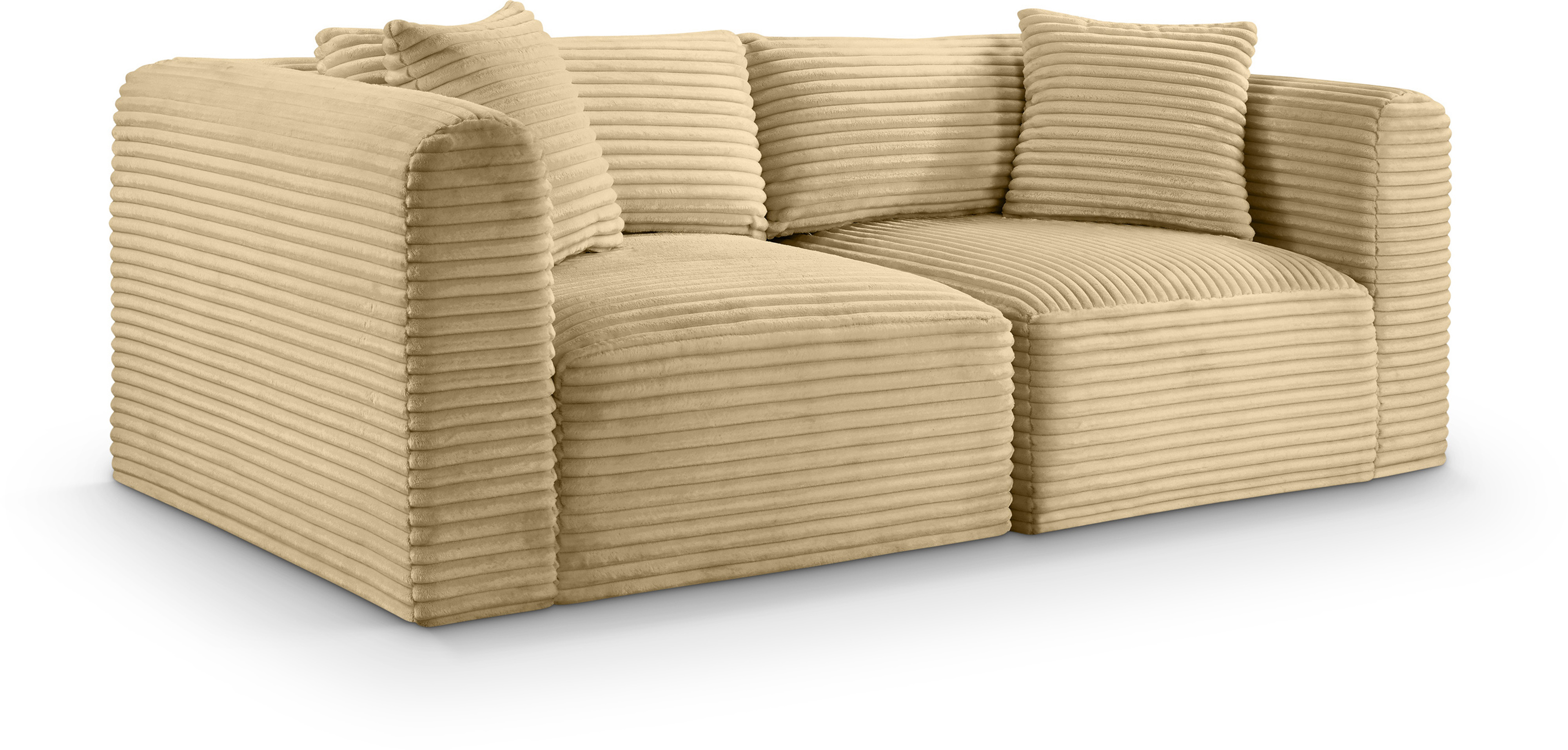 Meridian Furniture Shaggy Camel 78 Inch Modular Loveseat MRD-641CAMEL-S78