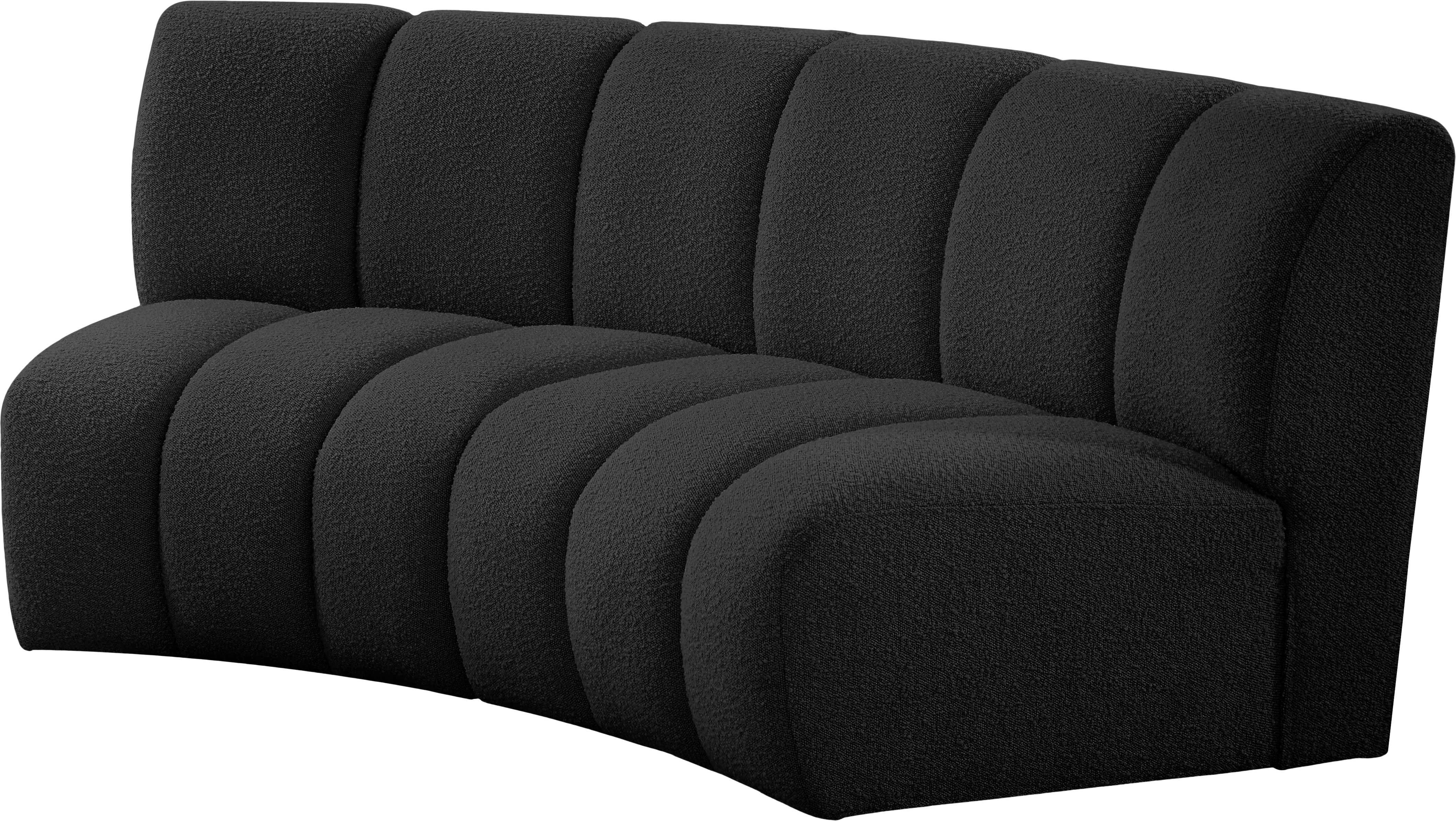 Meridian Furniture Infinity Black Fabric 2pc Modular Sectional