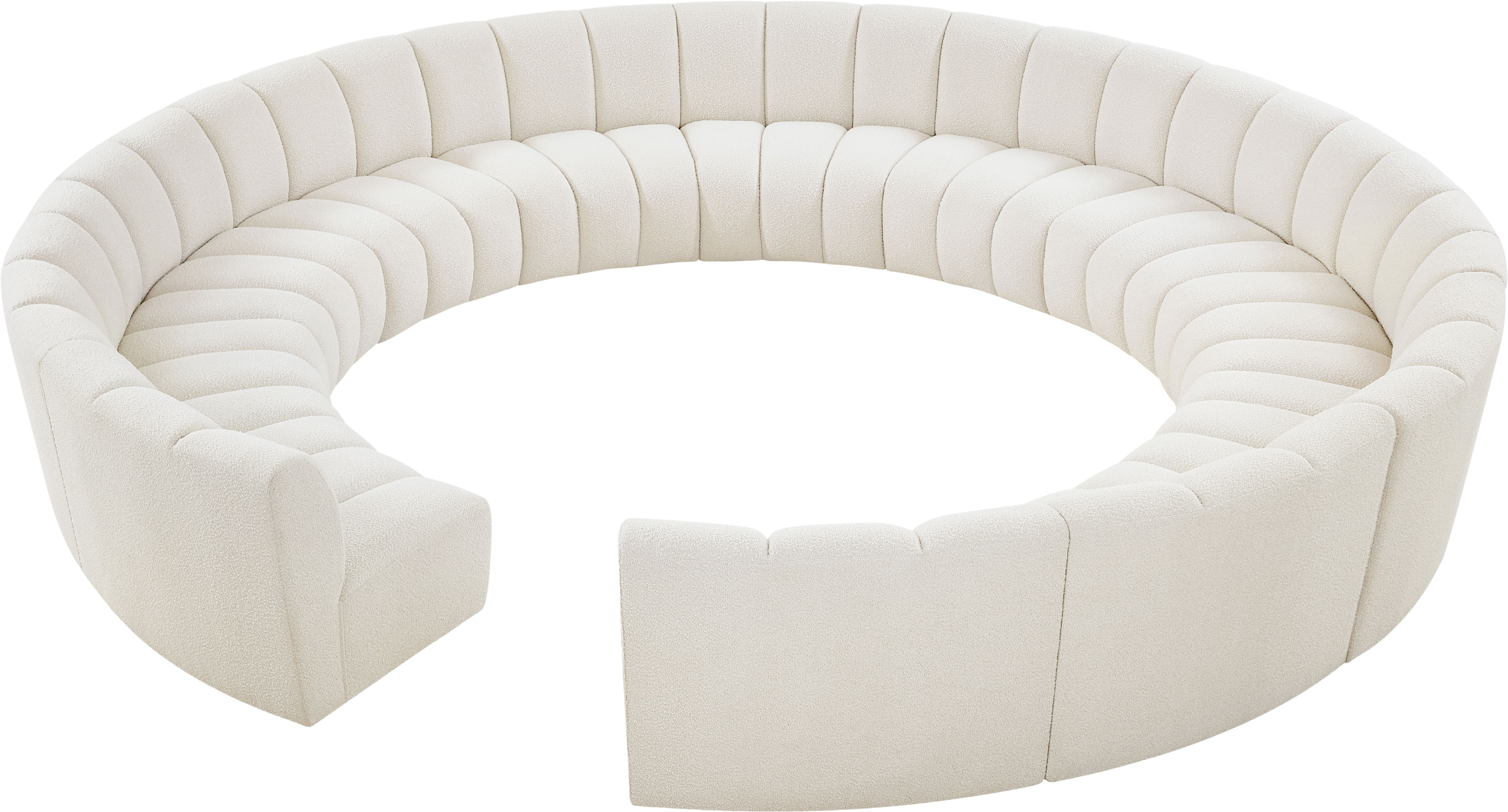 Meridian Furniture Infinity Cream Fabric 12pc Modular Sectional