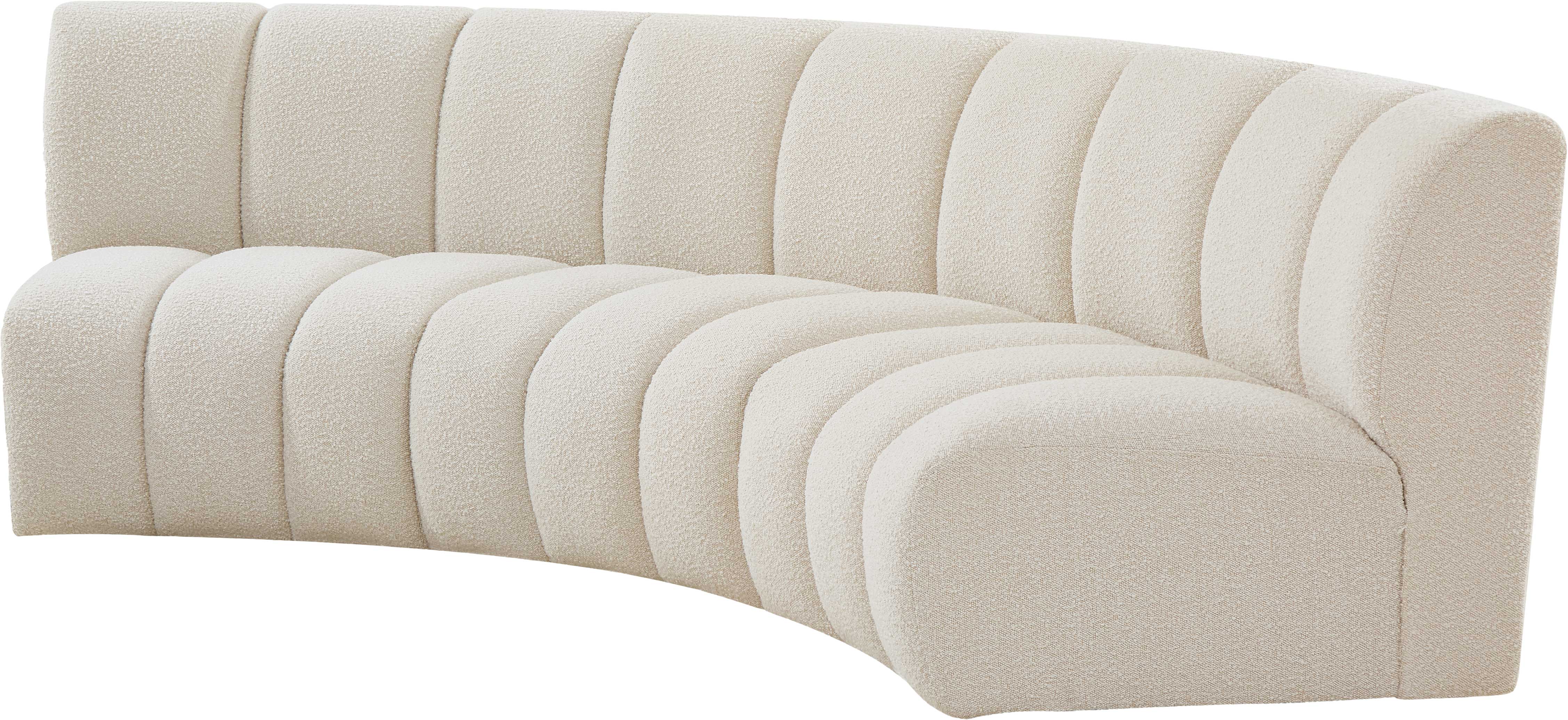 Meridian Furniture Infinity Cream Fabric 3pc Modular Sectional