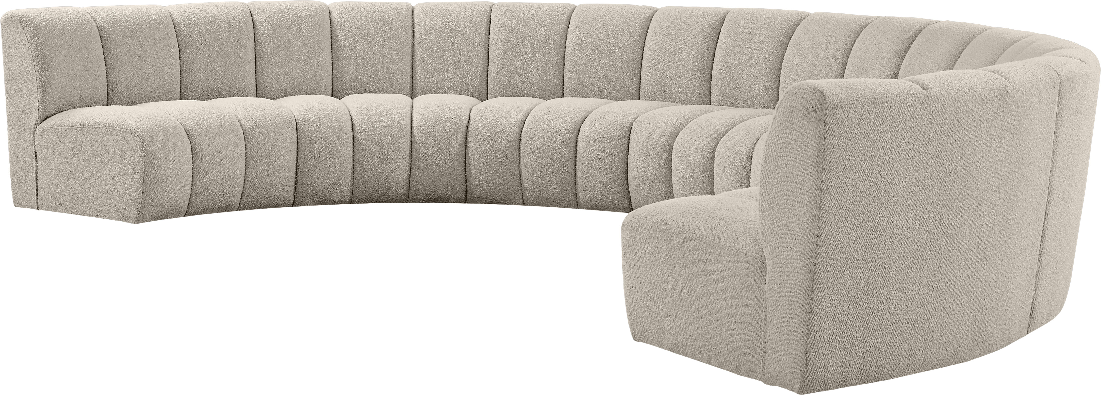 Meridian Furniture Infinity Brown Fabric 7pc Modular Sectional