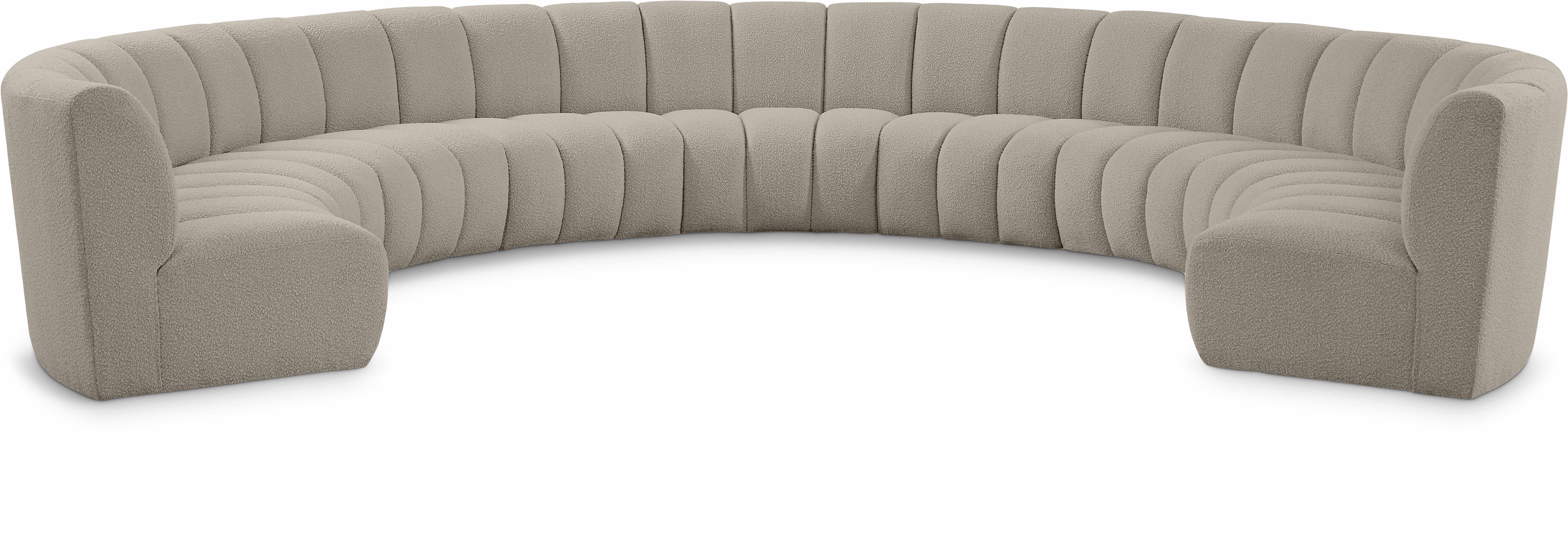 Meridian Furniture Infinity Brown Fabric 9pc Modular Sectional