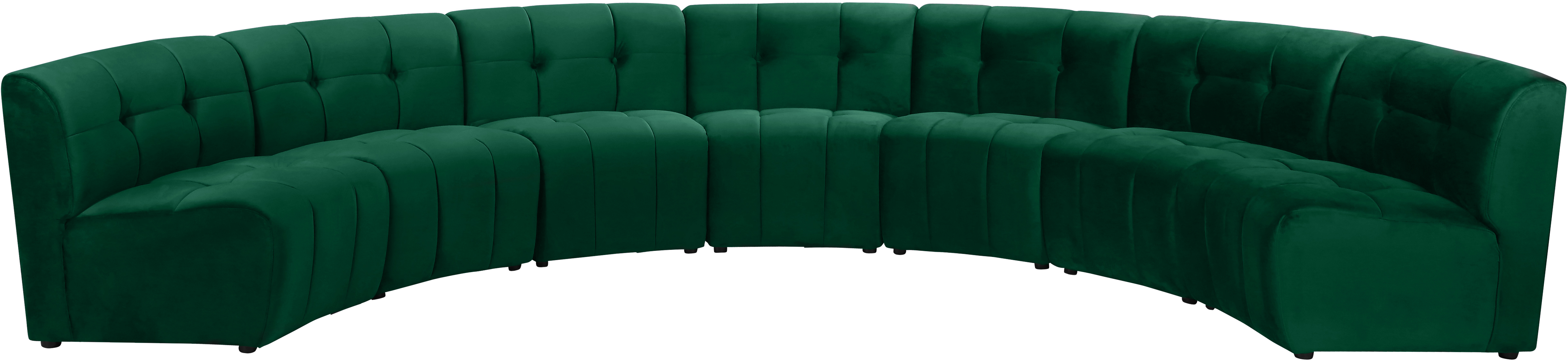 Meridian Furniture Limitless Green Velvet 7pc Modular Sectional